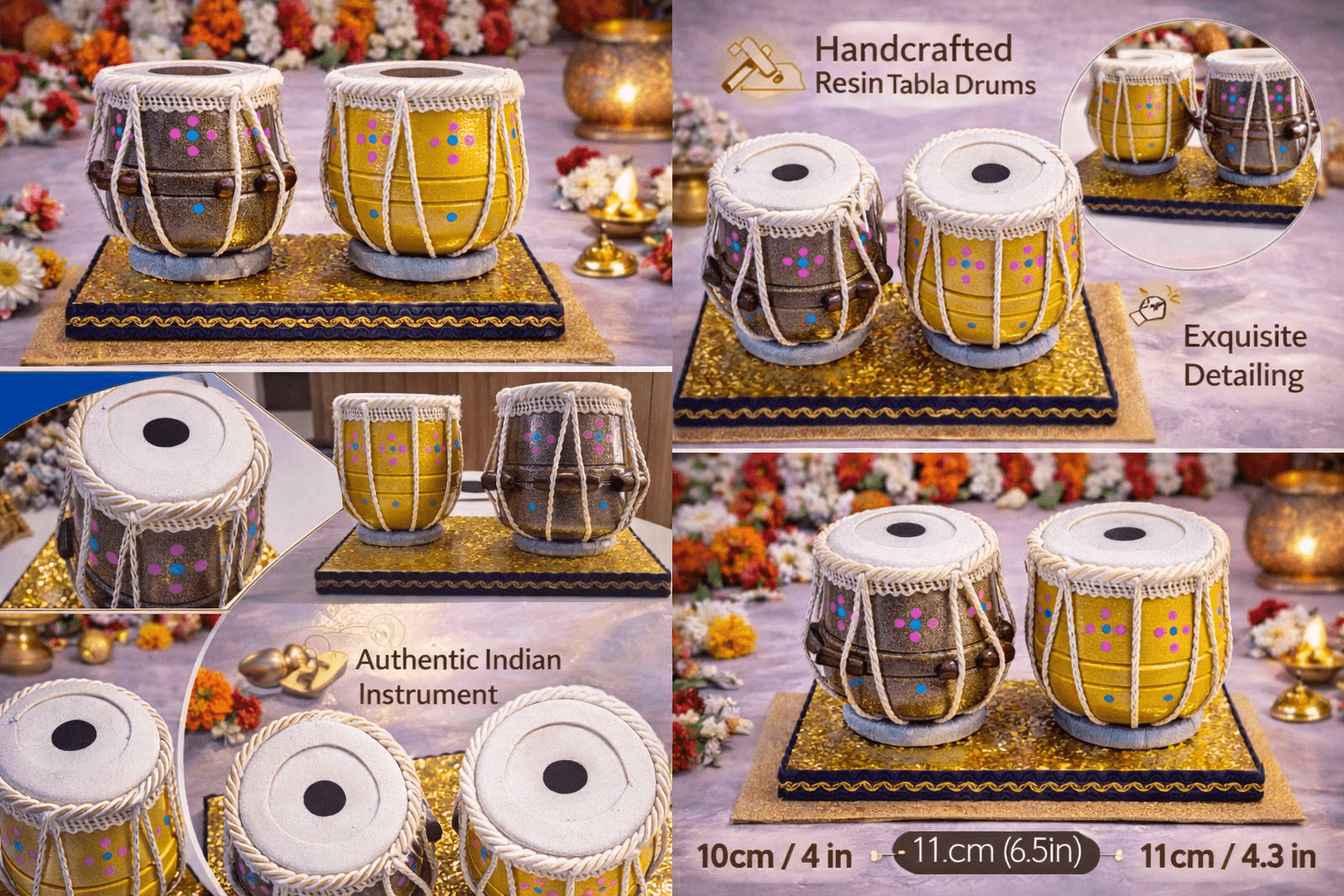 Handcrafted Miniature Tabla Set Showpiece thumbnail 5
