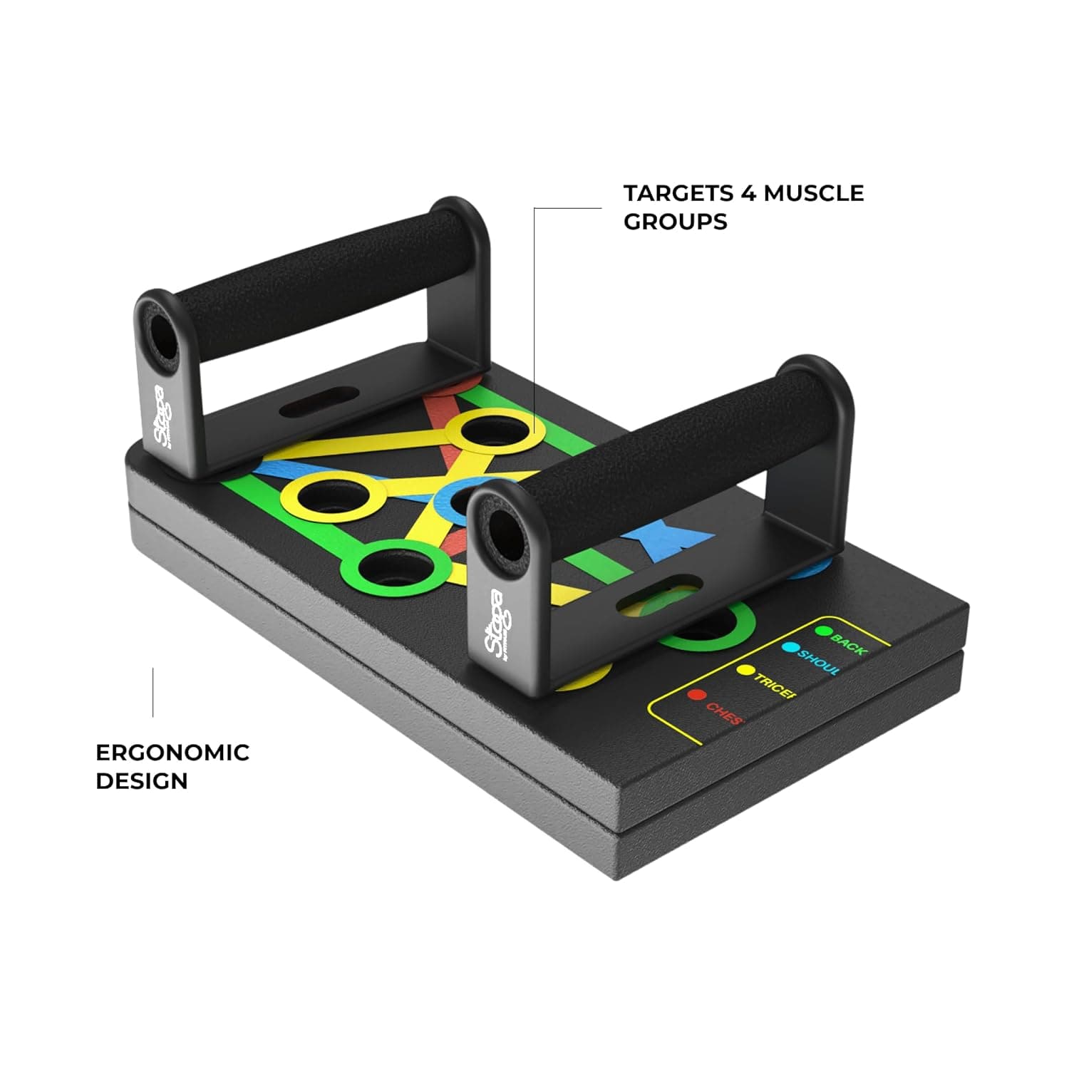 Multi-Functional Push-Up Board With Handles – Color-Coded Foldable Home Workout System thumbnail 5