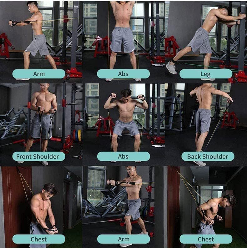 11-Piece Resistance Band Set With Handles & Accessories – Full Body Home Gym Workout Kit thumbnail 5
