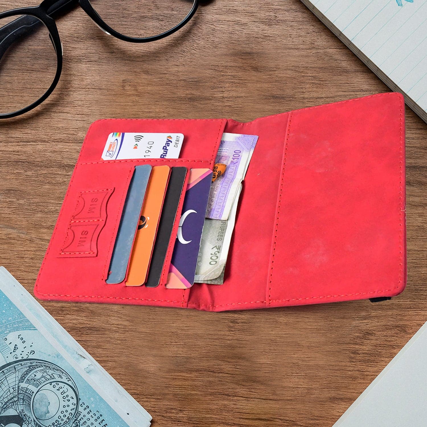 Premium Multifunction Travel Passport Holder Wallet 15X11Cm 1 Pc thumbnail 7