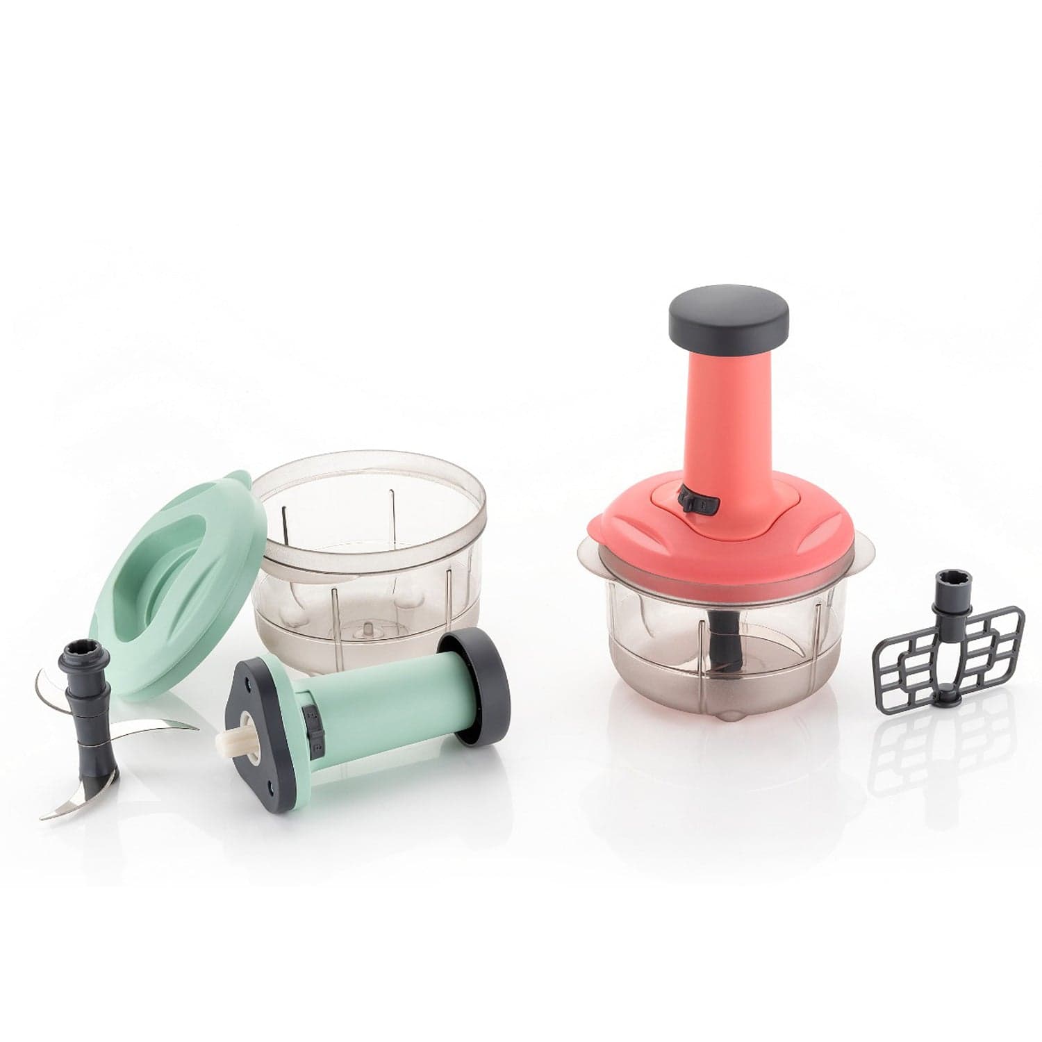 2-in-1 Push Chopper 800ml with Stainless Steel Blade for Quick Food Prep thumbnail 3