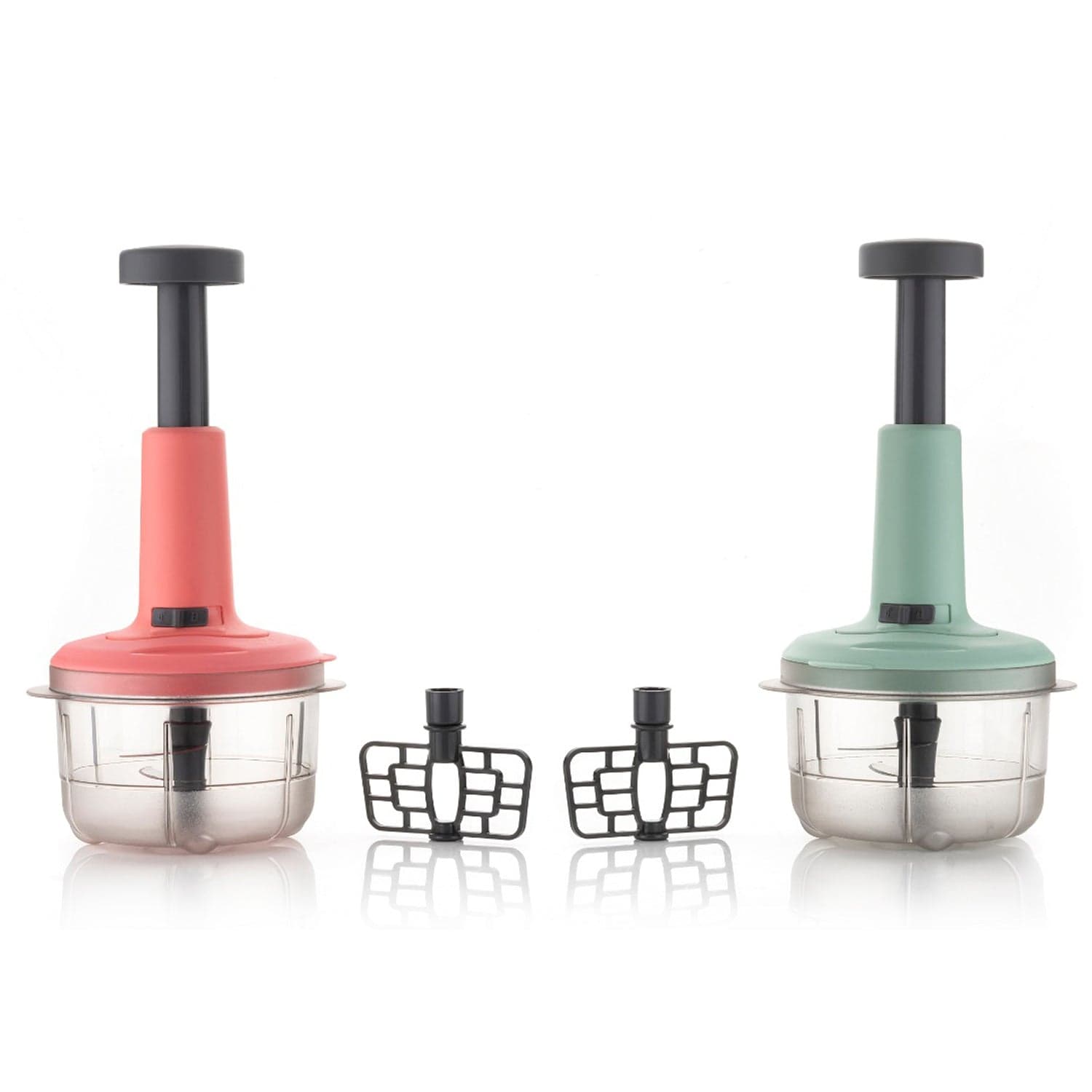 2-in-1 Push Chopper 800ml with Stainless Steel Blade for Quick Food Prep thumbnail 4