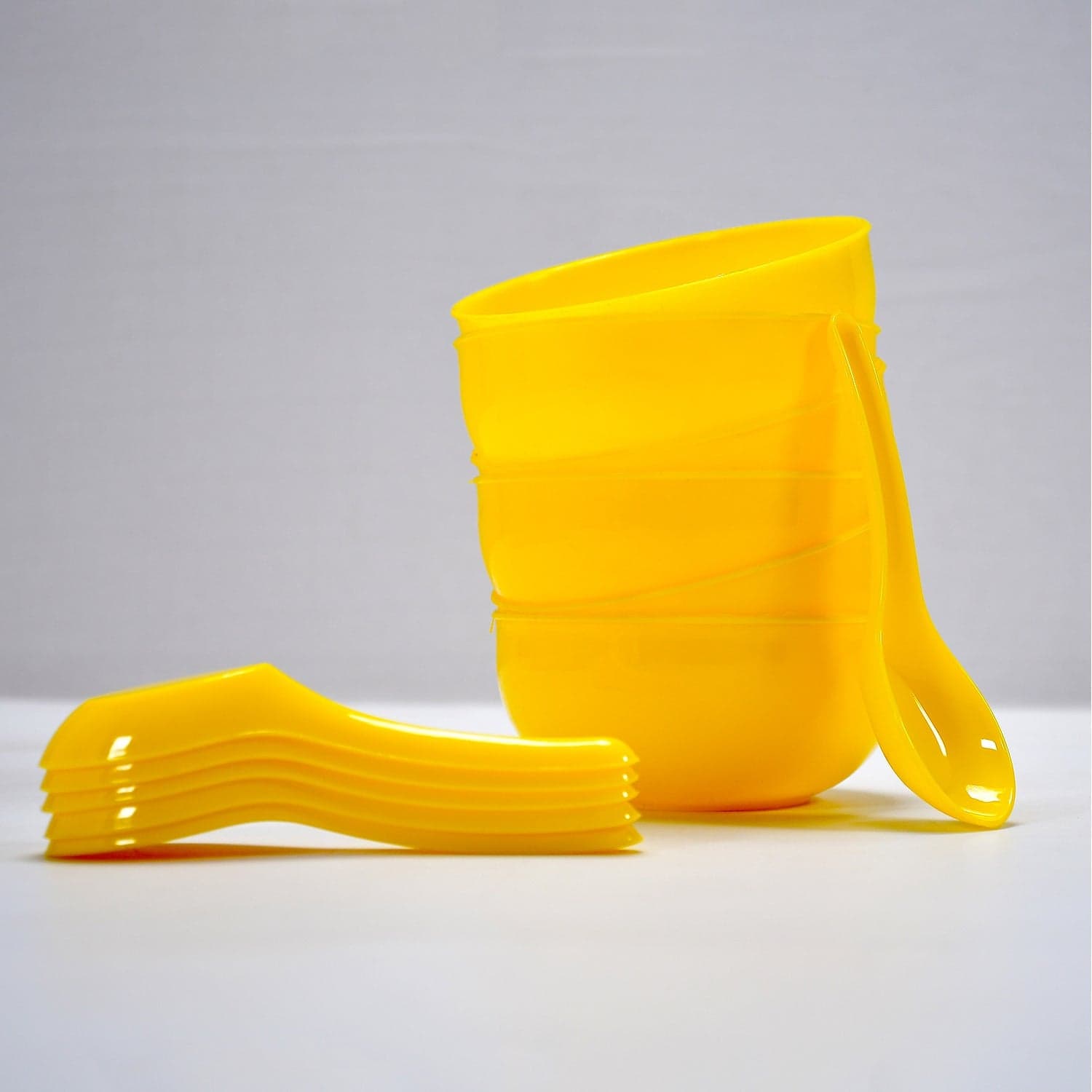 Plastic Soup Bowl & Spoon Set for Kitchen (6-Pcs) thumbnail 6