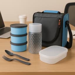 All-in-One Lunch Box with Fabric Bag for Office & School