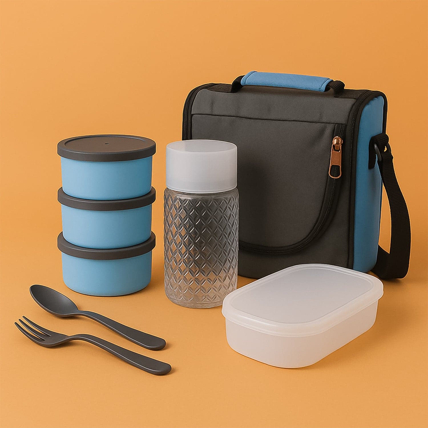 All-in-One Lunch Box with Fabric Bag for Office & School thumbnail 5