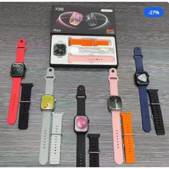 LAXASFIT X90 Max Smartwatch With 2.19 Inch Big Display | Premium Square Dial | Touch Screen Smart Watch | Fitness & Activity Tracking | Stylish Strap For Men & Women thumbnail 5