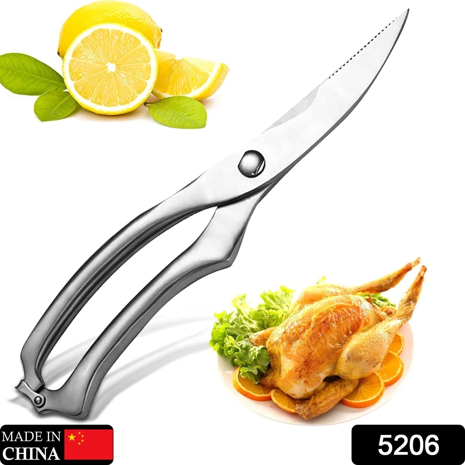 Heavy Duty Stainless Steel Poultry Shears, Premium Ultra Sharp Spring-Loaded Kitchen thumbnail 2