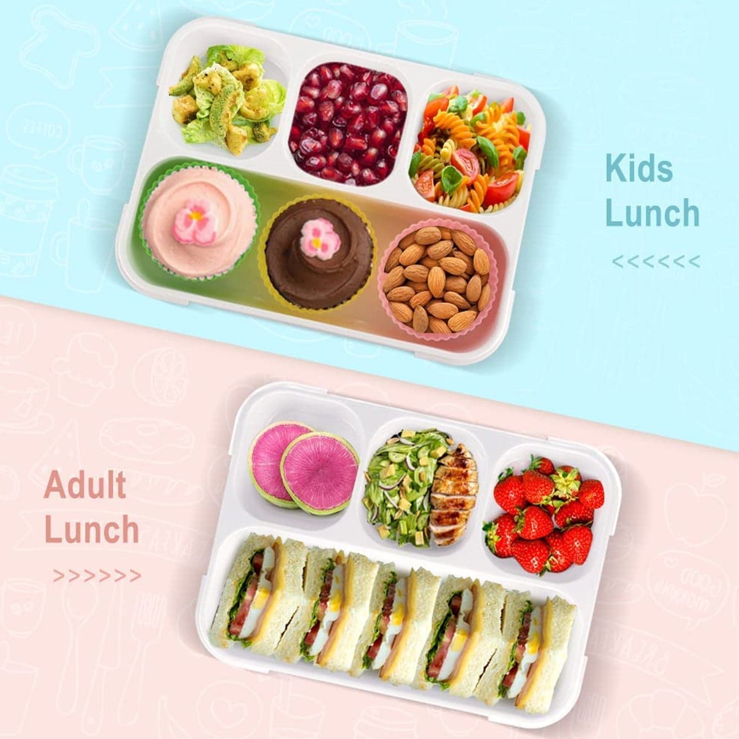 Leak-Proof Lunch Box with 4 Compartments for School & Office Use thumbnail 4