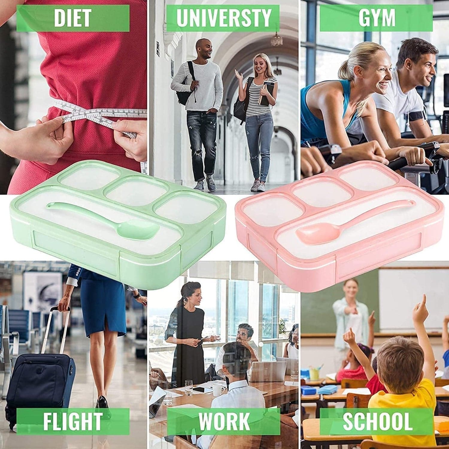 Leak-Proof Lunch Box with 4 Compartments for School & Office Use thumbnail 7