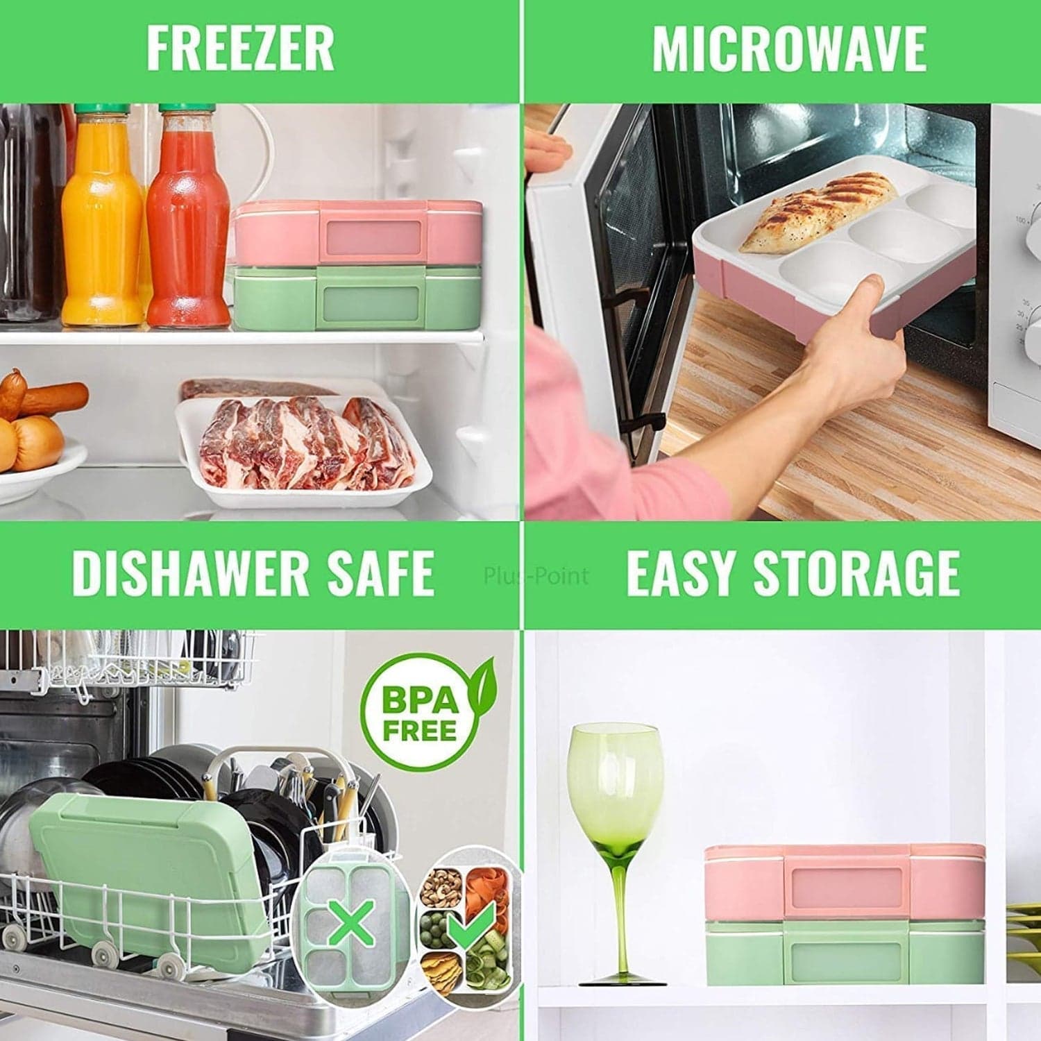 Leak-Proof Lunch Box with 4 Compartments for School & Office Use thumbnail 9