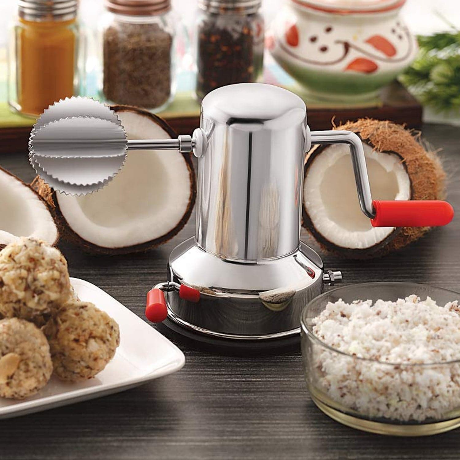Coconut scrapers Machine Manual Steel For Home & Kitchen Use thumbnail 1