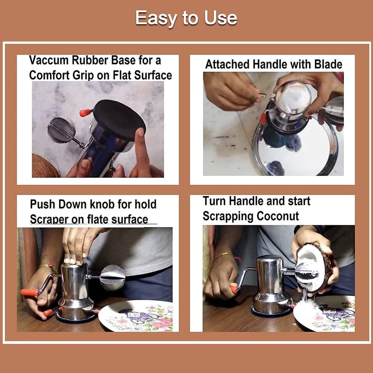 Coconut scrapers Machine Manual Steel For Home & Kitchen Use thumbnail 5