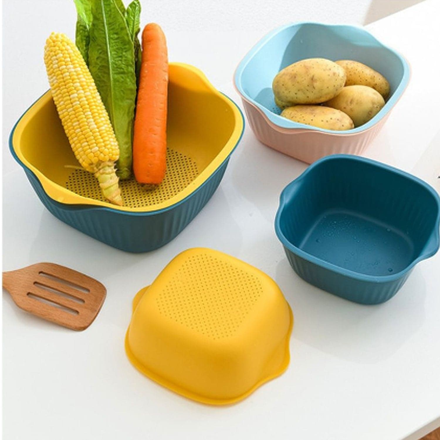 Plastic Washing Bowl & Strainer Basket for Kitchen Use thumbnail 3