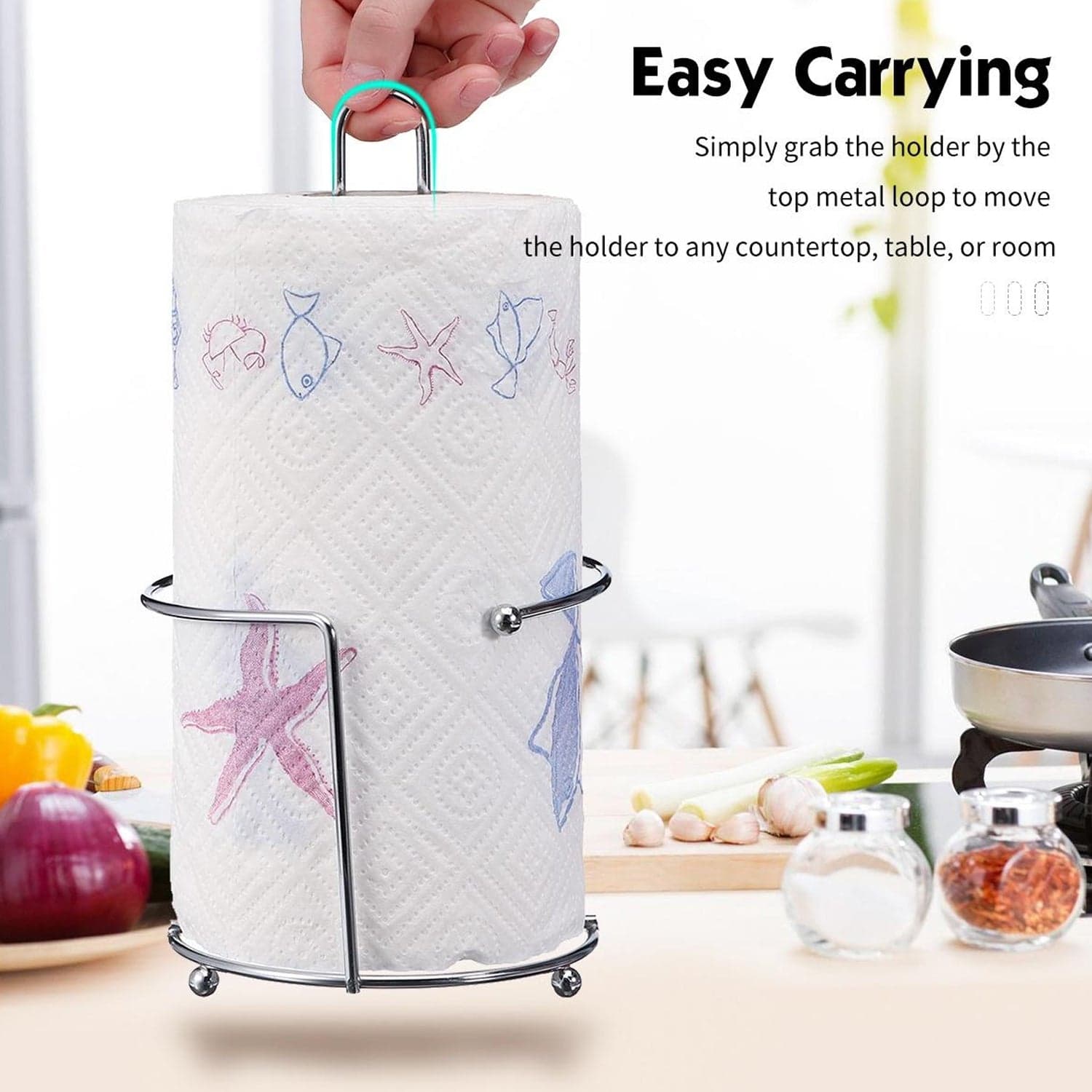 Kitchen Roll Dispenser, Kitchen Napkin Roll Holder, Kitchen Paper Towel Tissue Holder thumbnail 6