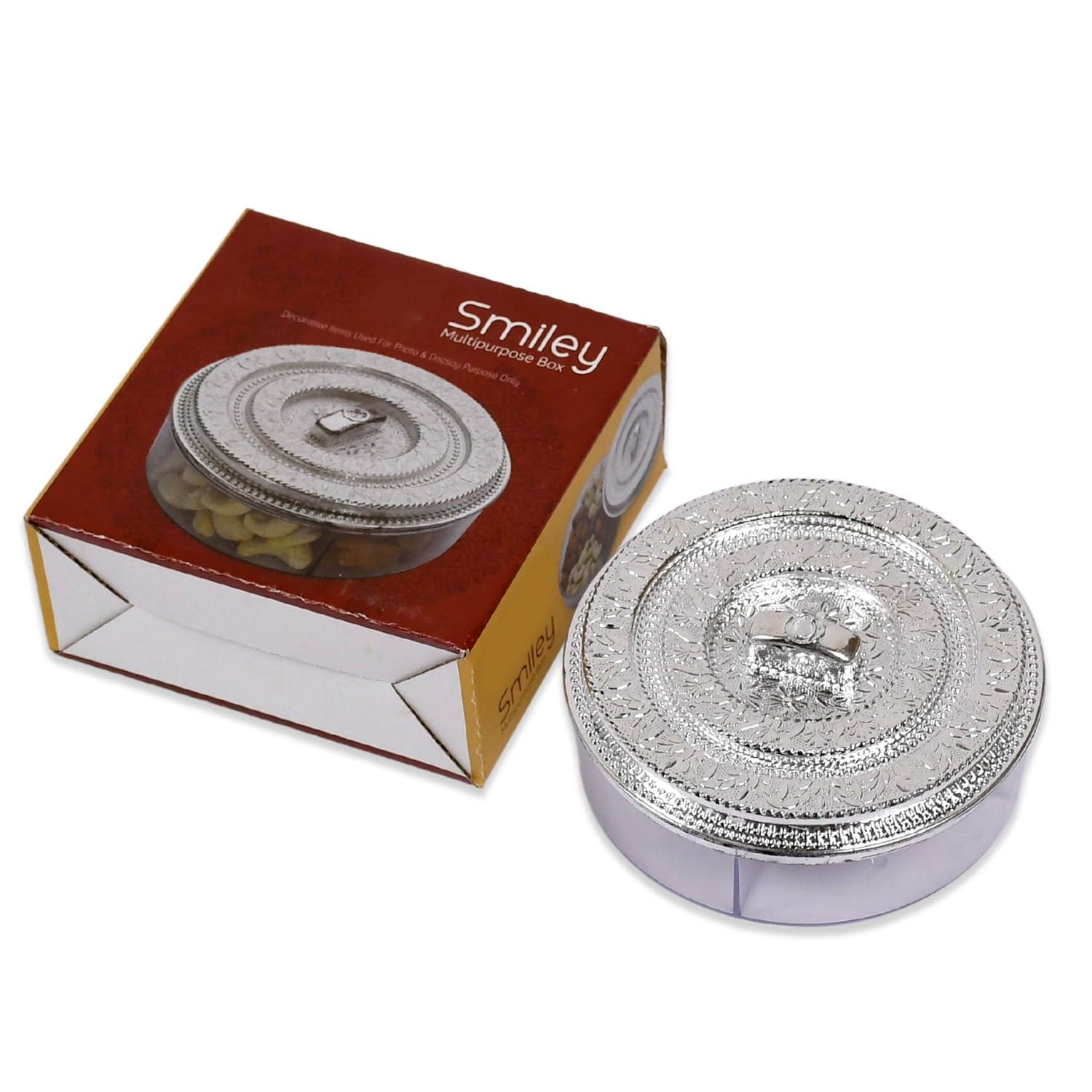 Round Smiley Multi Purpose 4 Compartment Box For Home & Kitchen Use thumbnail 4