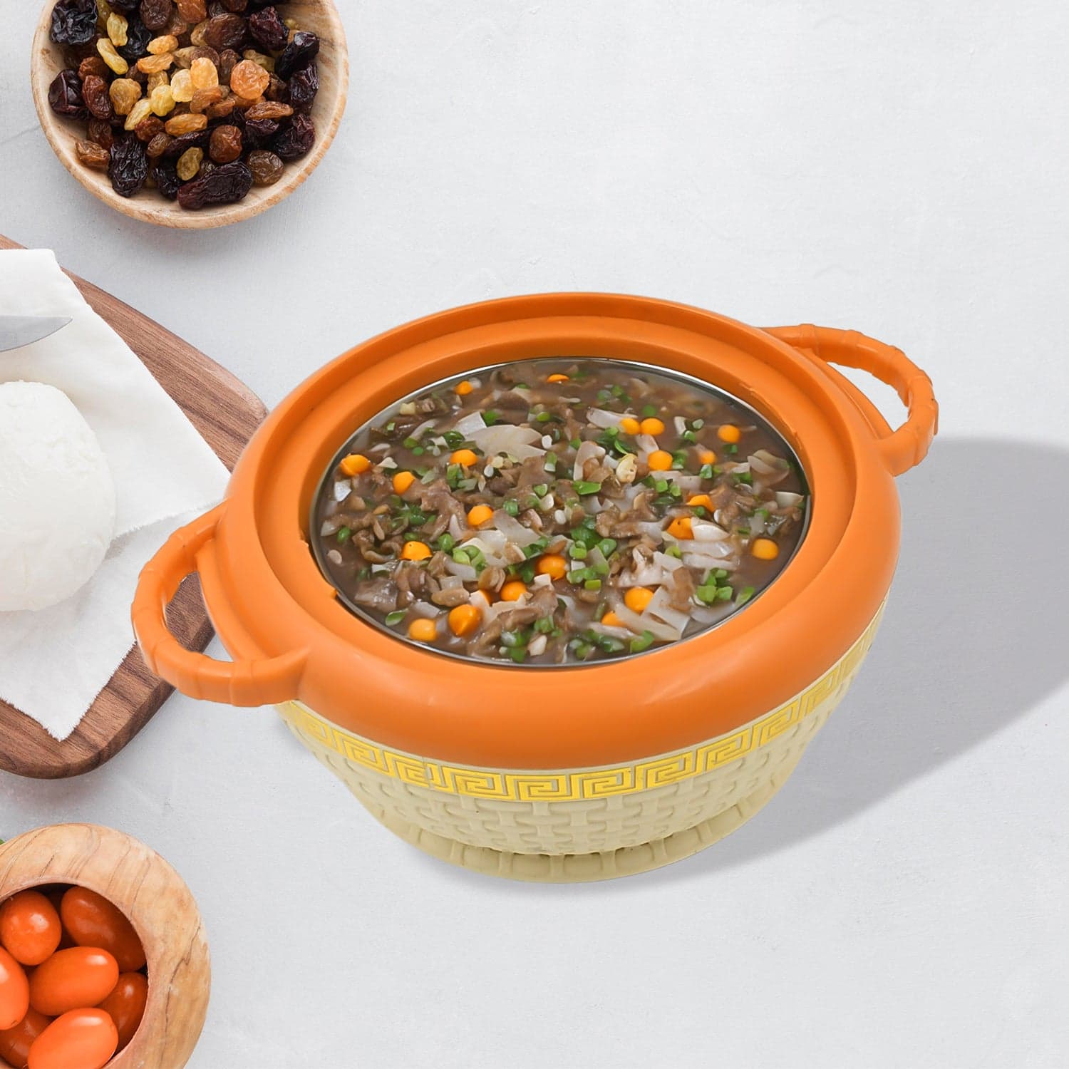 Insulated Hot Pot With Inner Stainless Steel Serving Casserole with Lid (800 ML Approx) thumbnail 3