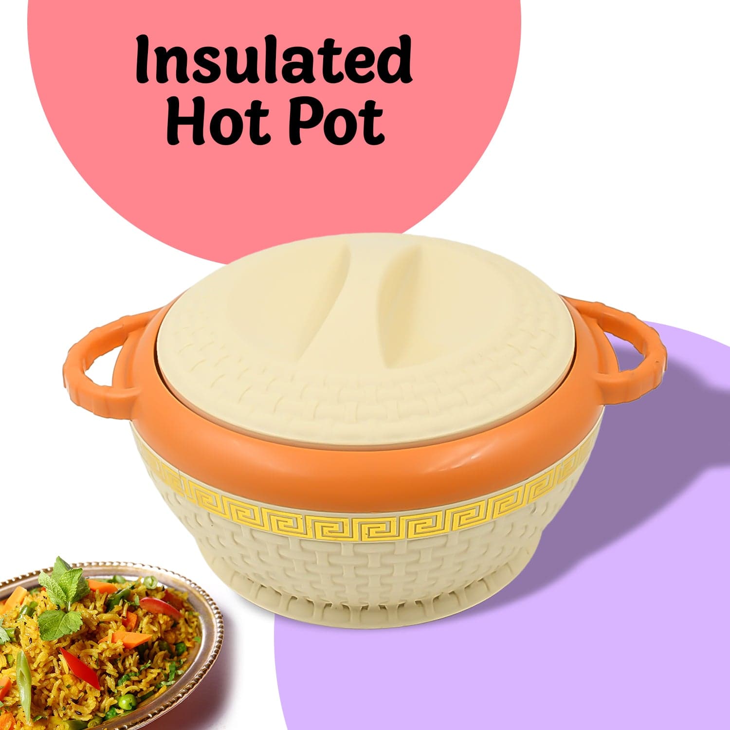 Insulated Hot Pot With Inner Stainless Steel Serving Casserole with Lid (800 ML Approx) thumbnail 4