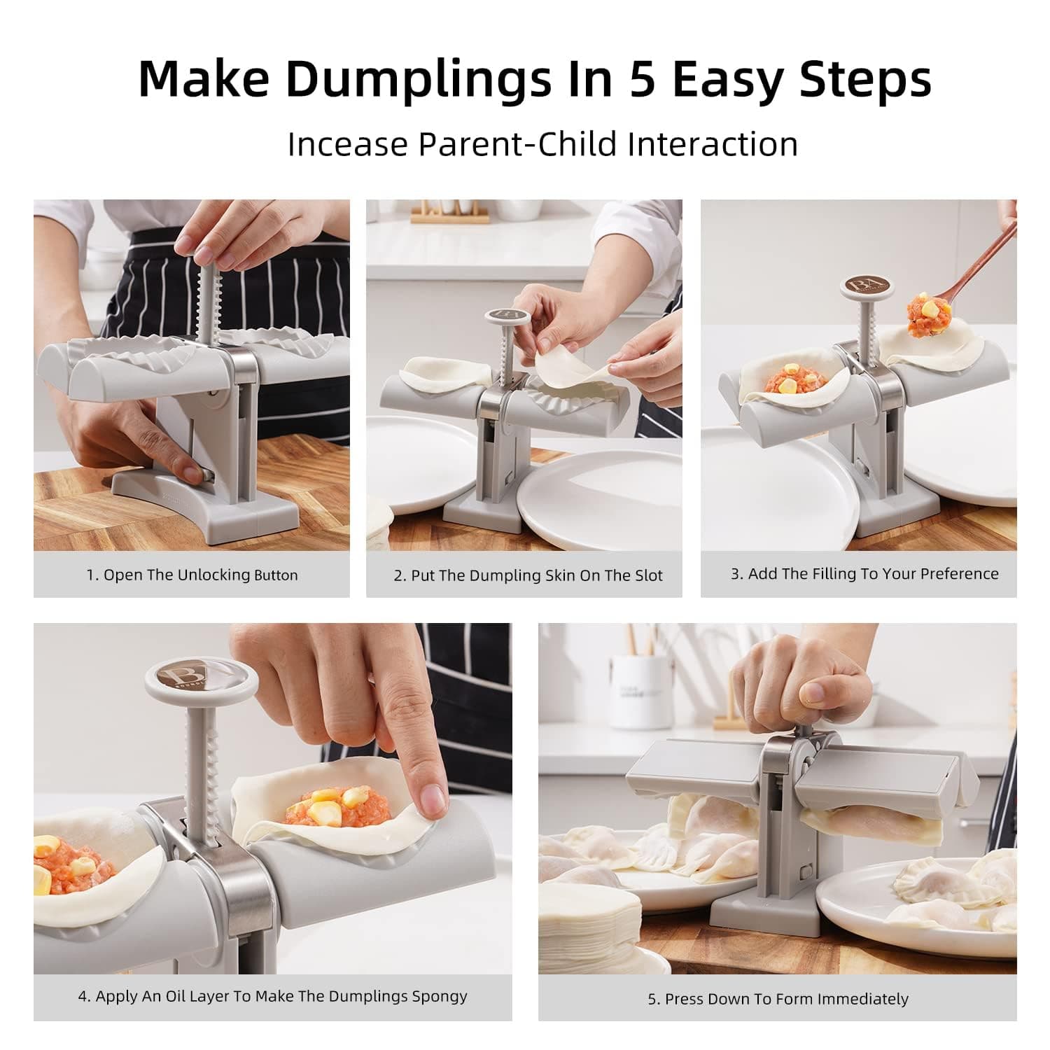 Double Head Dumpling Maker Mold Of Easy Tool For Making Dumplings thumbnail 4