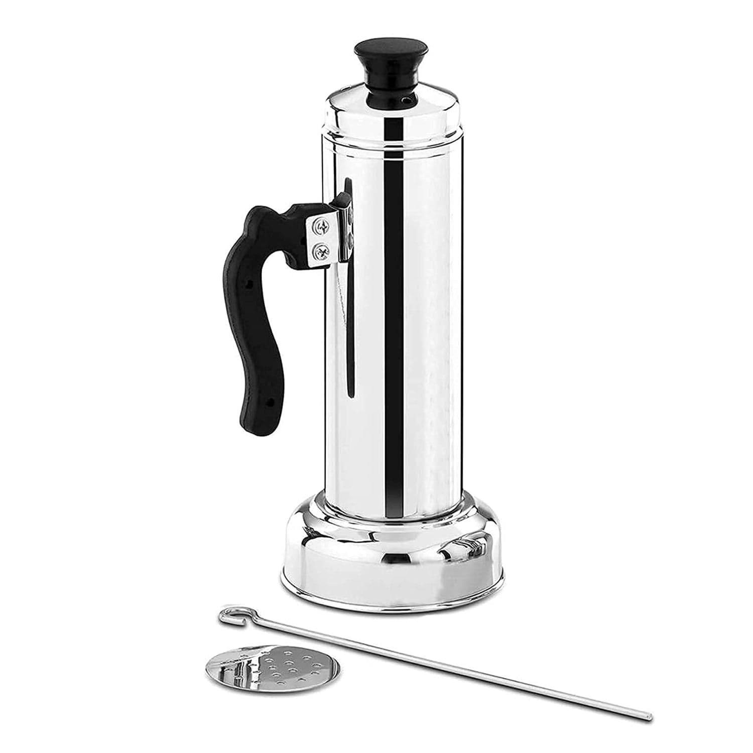 Puttu Maker Set with Steamer Plate & Pressure Cooker Top, Stainless Steel thumbnail 4