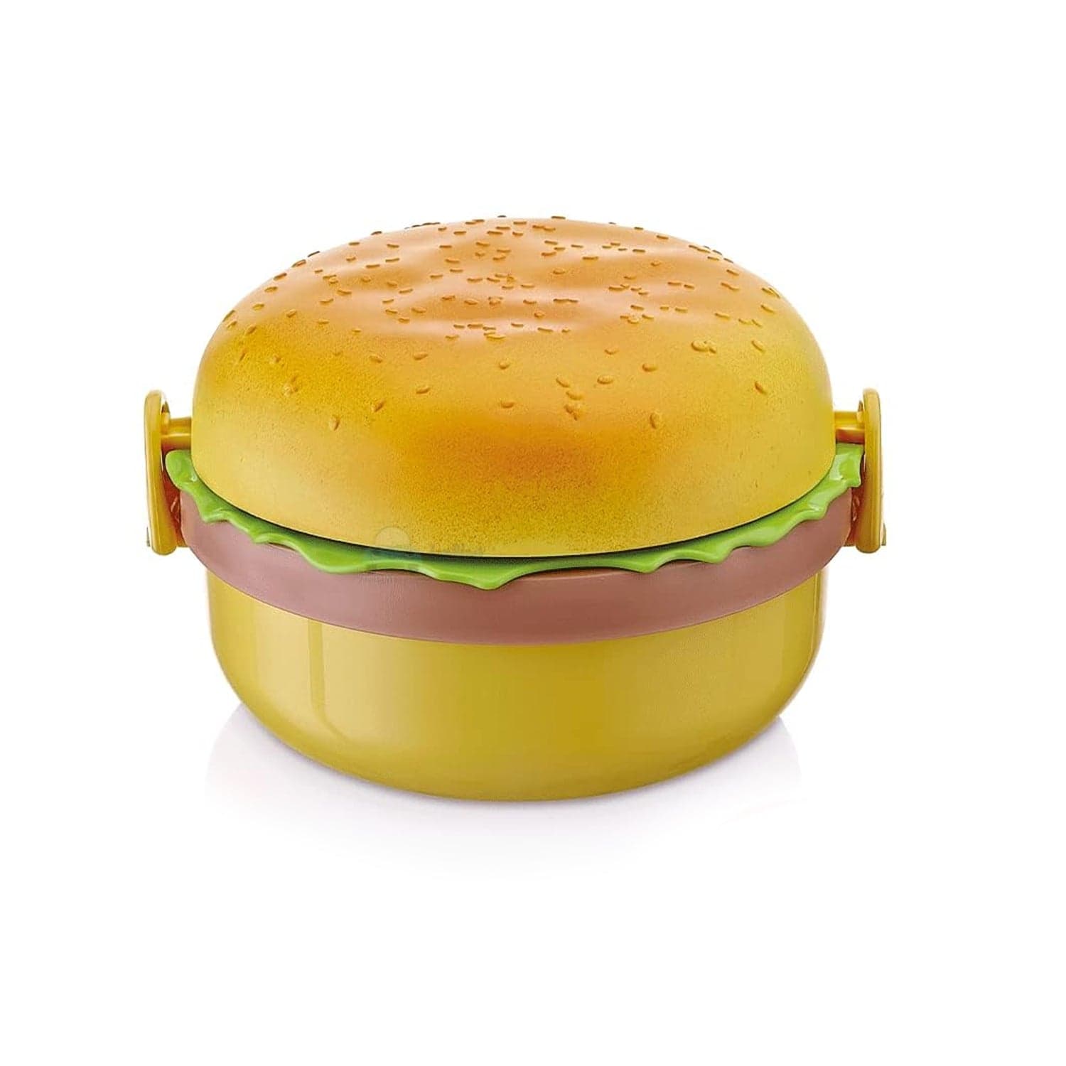 Burger Shape Lunch Box of Double Layer 1000ml Food Container with 2 Spoons for Kids thumbnail 3