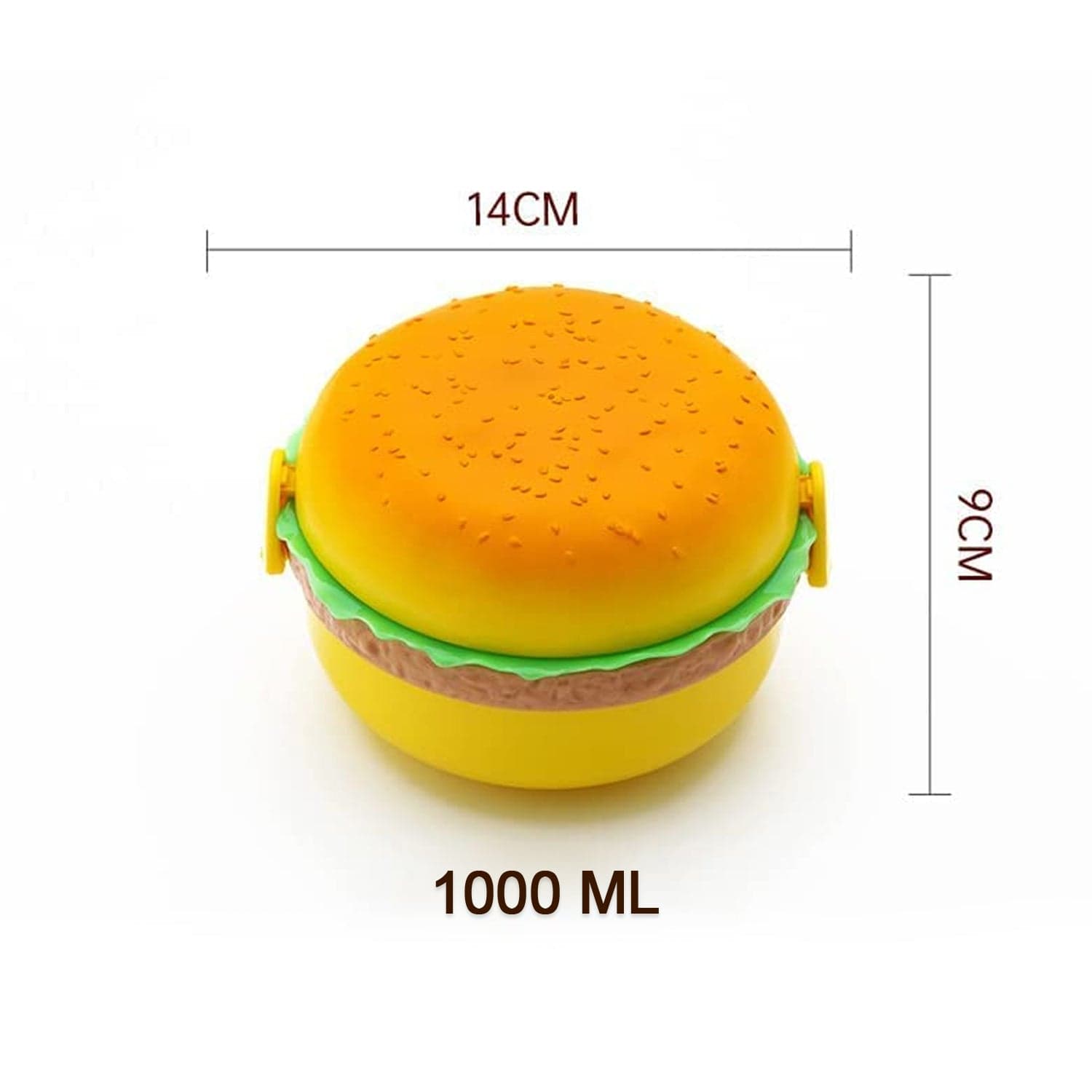 Burger Shape Lunch Box of Double Layer 1000ml Food Container with 2 Spoons for Kids thumbnail 6