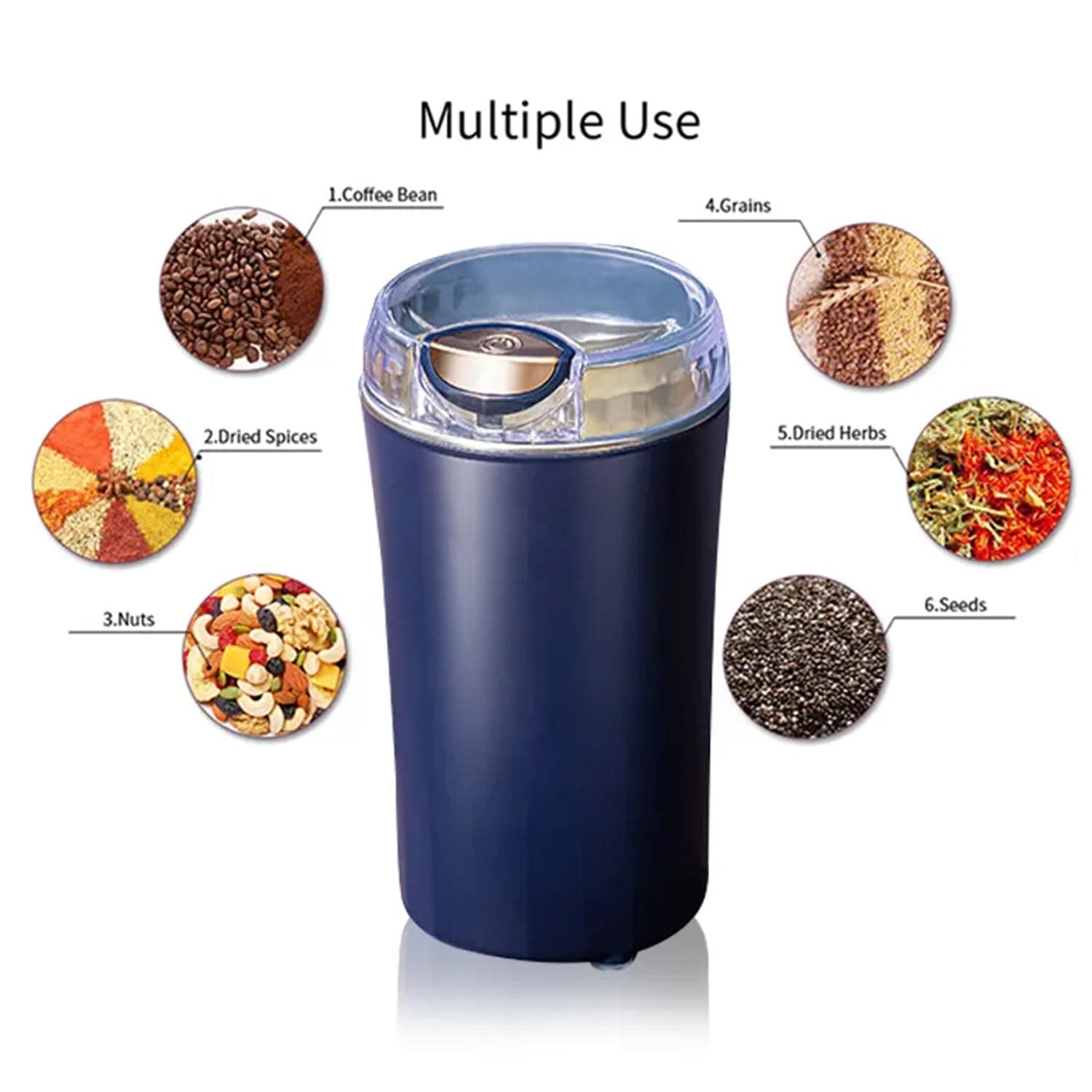 Portable 4-Blade Mini Grinder & Blender for Home & Office thumbnail 7