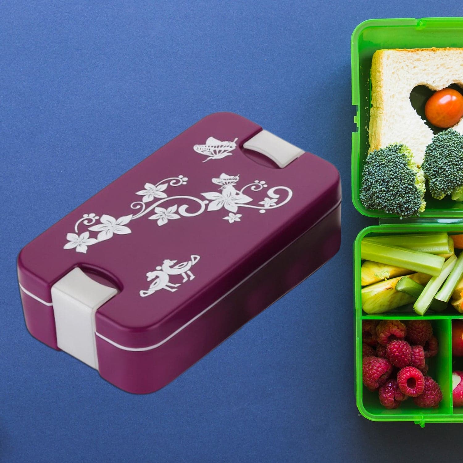Leak-Proof Airtight Lunch Box with Spoon, 2 Compartments thumbnail 4