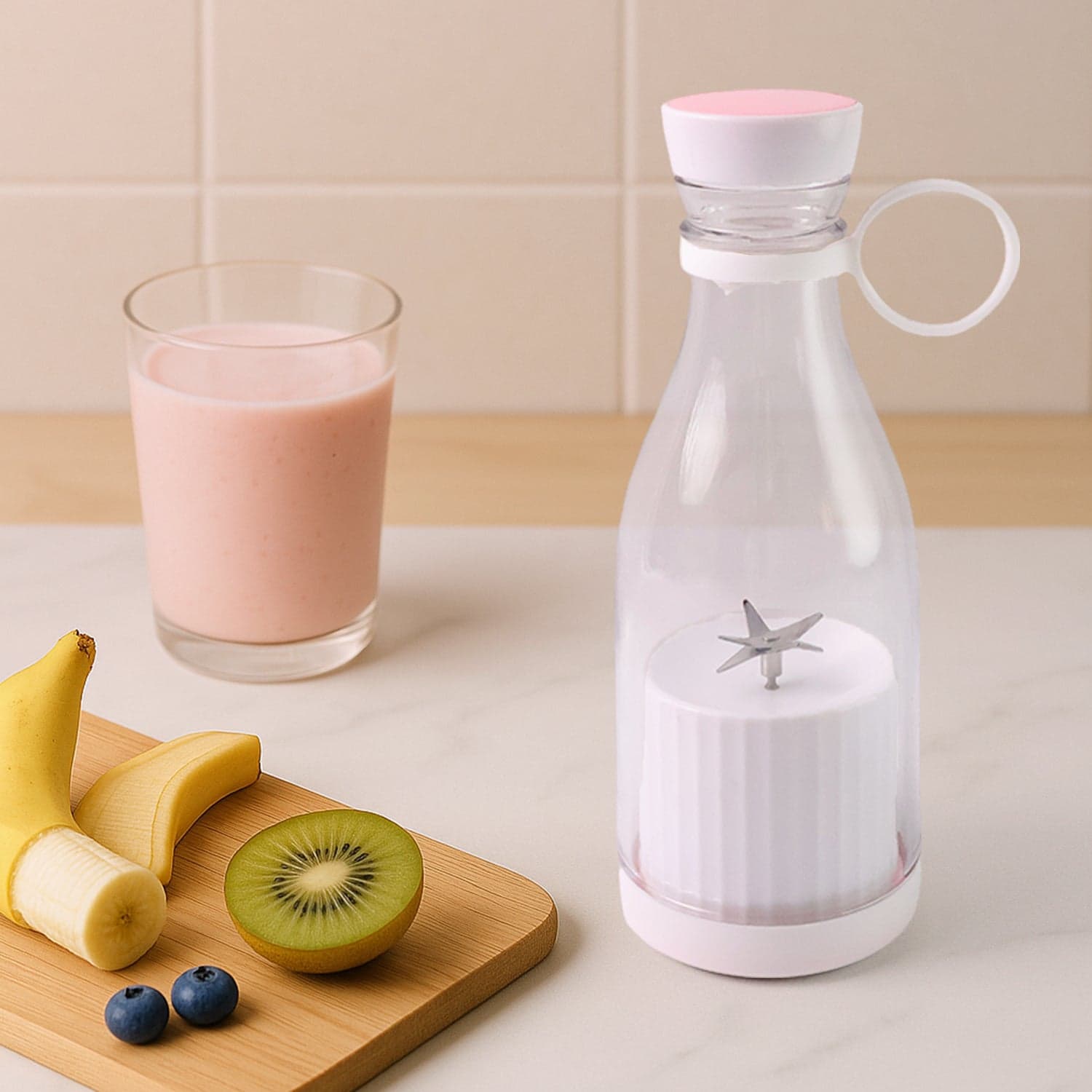 Blender Portable Juicer with 4 Blades 400 Ml Multicolor thumbnail 6
