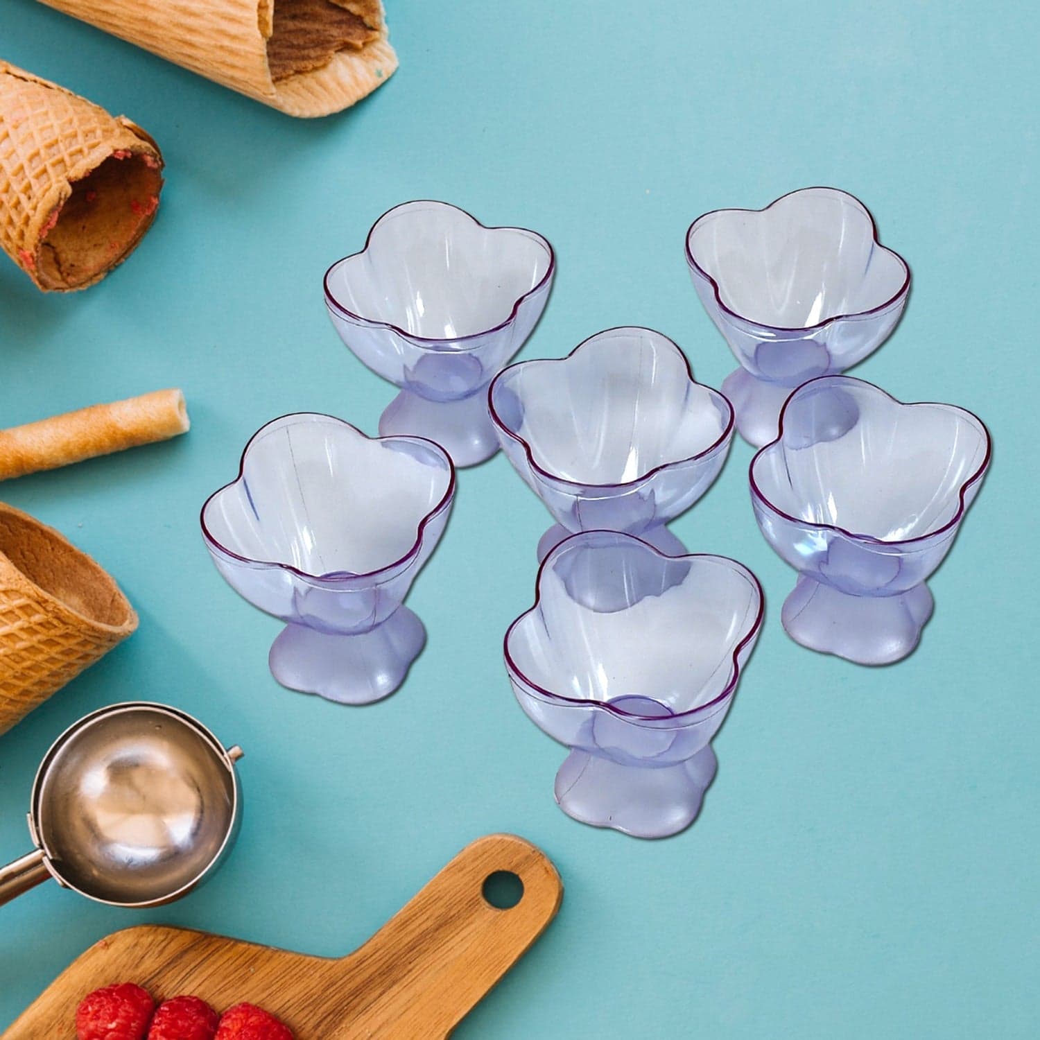Serving Dessert Bowl Set - 6pcs Ice Cream, Salad, and Fruit Bowls (Brown Box) thumbnail 1