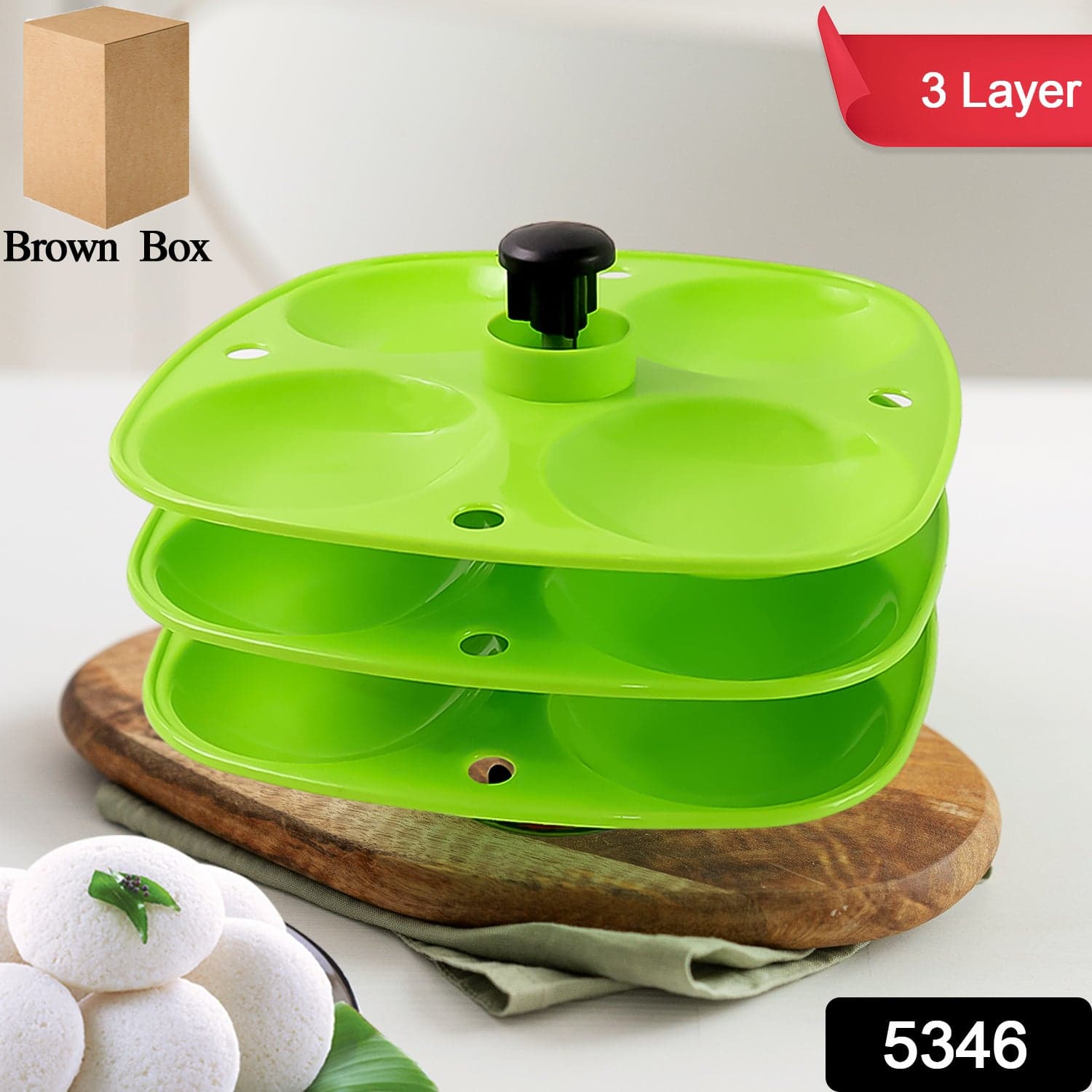3 Layer Idli Stand for Holding and Serving Idlis (Household Kitchen Use) thumbnail 2