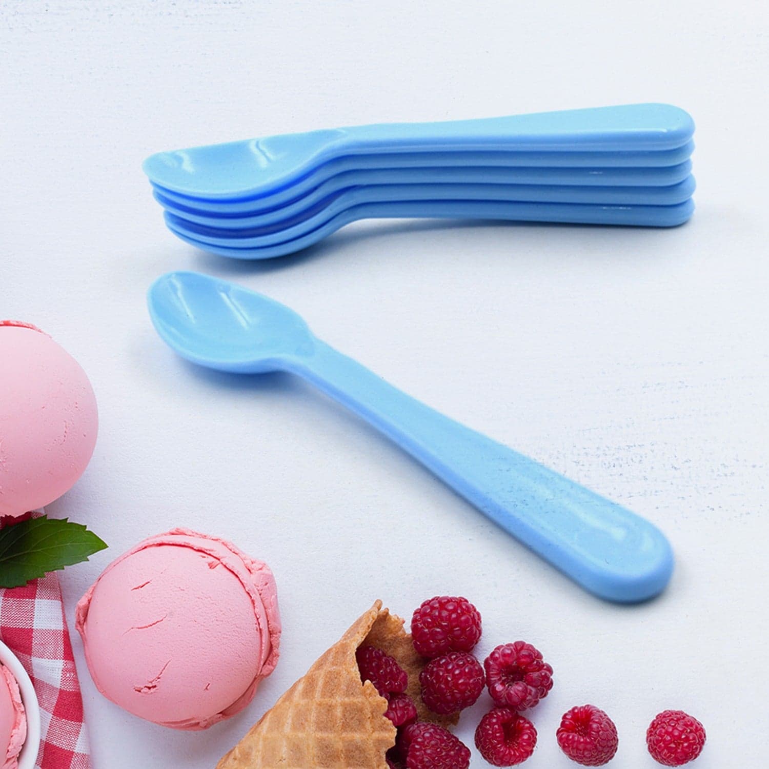 Food Plastic Spoon Set, Plastic Table Spoon Set Plastic Tea Spoon, Coffee With Abs Plastic, Heat-Resistant Spoon (6 Pc Set ) thumbnail 5
