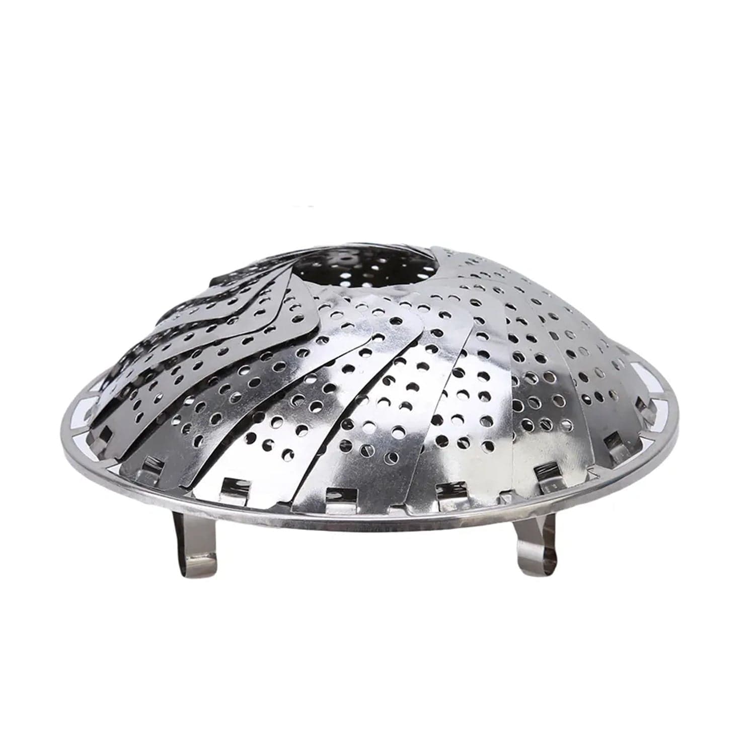 Unique Design Stainless-Steel Heaviest Vegetable ,Cooking Foldable Steamer Basket For Kitchen Utensils/Dish Drying Rack/Plate Stand/ Basket thumbnail 5