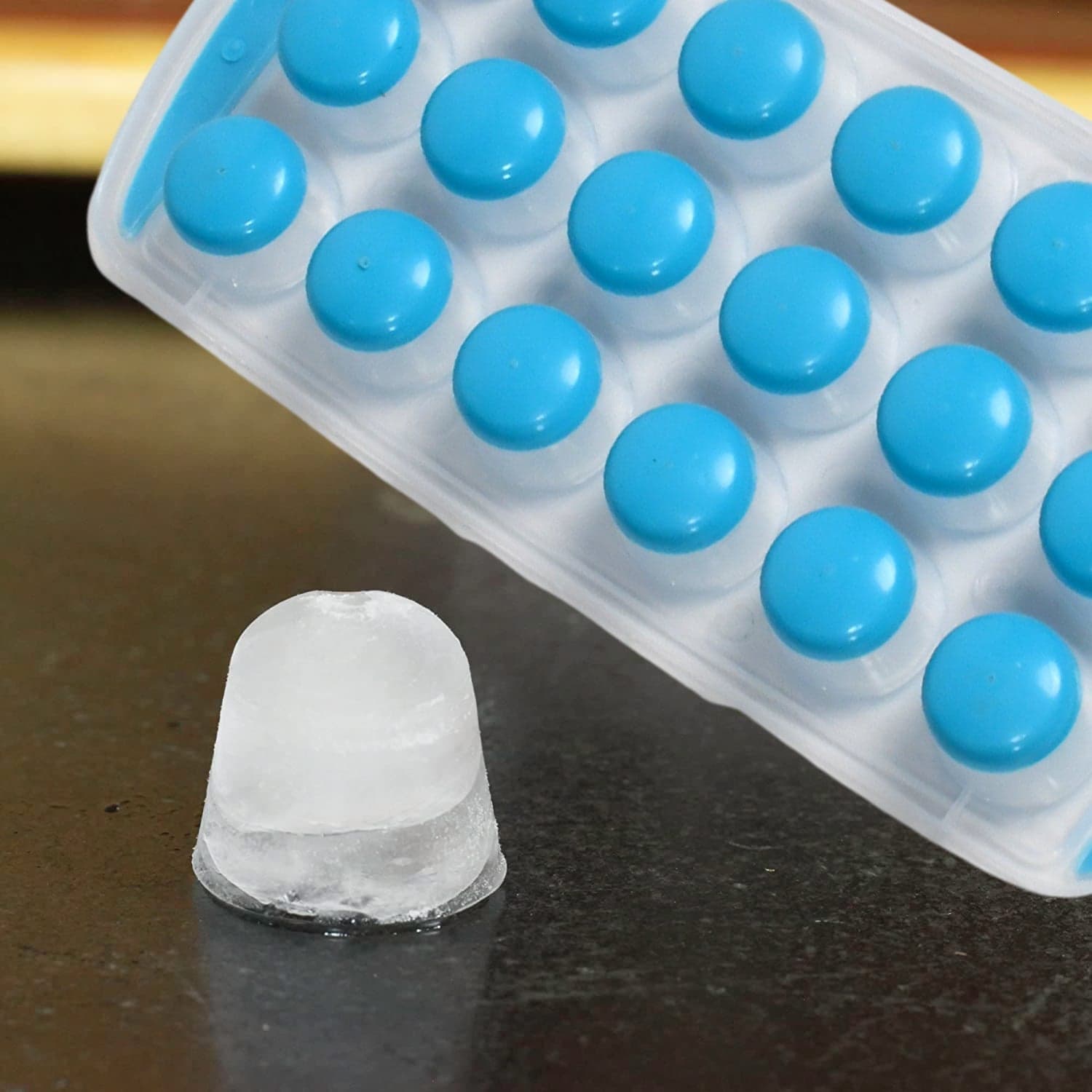 Smart Push Out Round Shape Mini Ice Cube Trays with Flexible Silicone Bottom | Round Shape Silicone Chocolate Mold Maker Ice Cube Tray Freeze Mold thumbnail 3