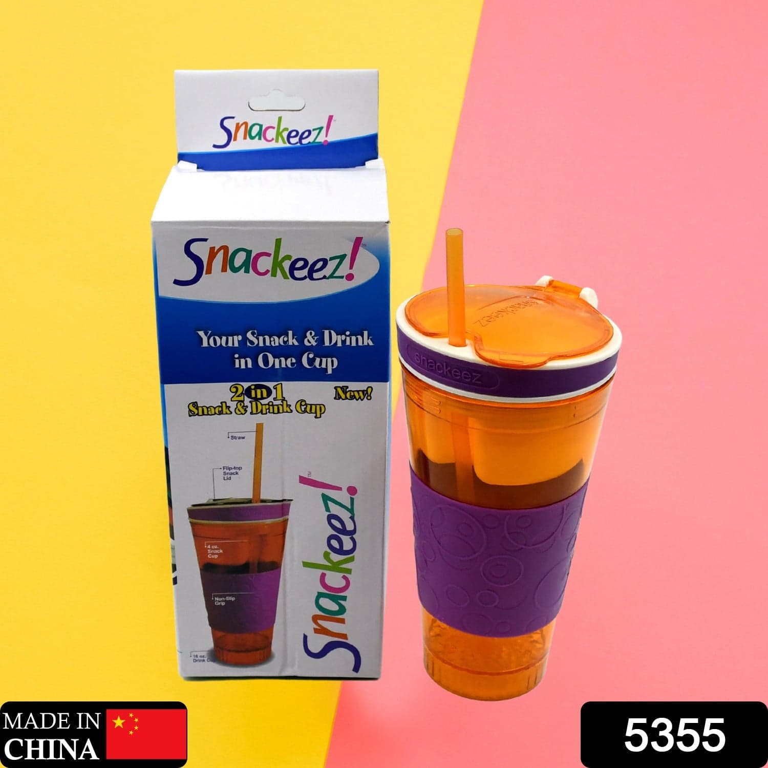 2 in 1 Snack & Drink Snackeez Travel Cup in One Container (1pc) thumbnail 2