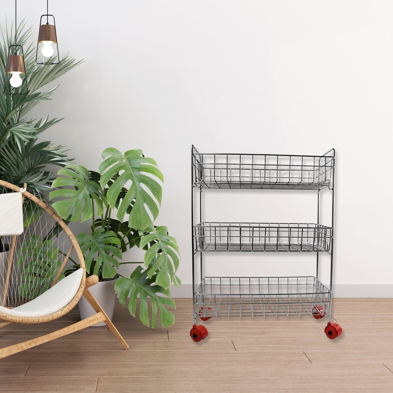 3-Tier Stainless Steel Kitchen Trolley , Fruit & Vegetable Rack thumbnail 1