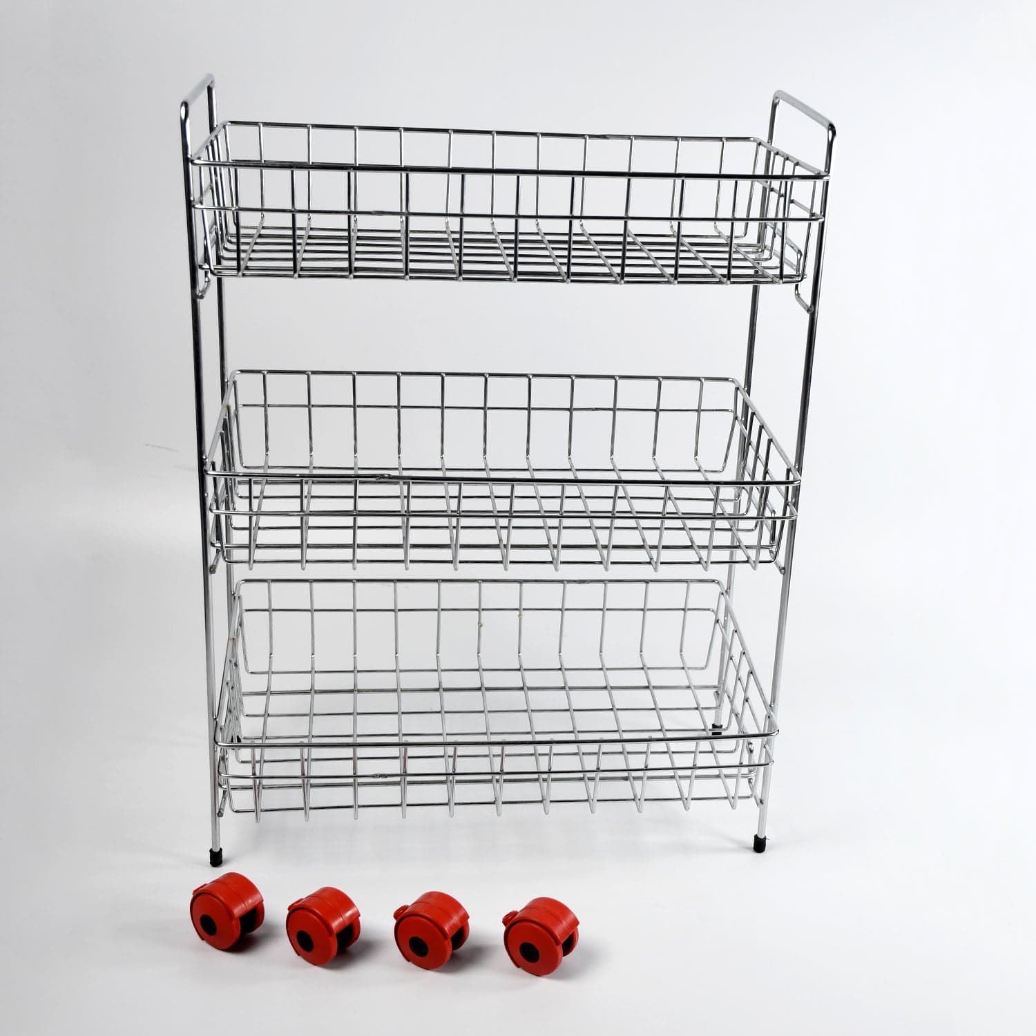 3-Tier Stainless Steel Kitchen Trolley , Fruit & Vegetable Rack thumbnail 4