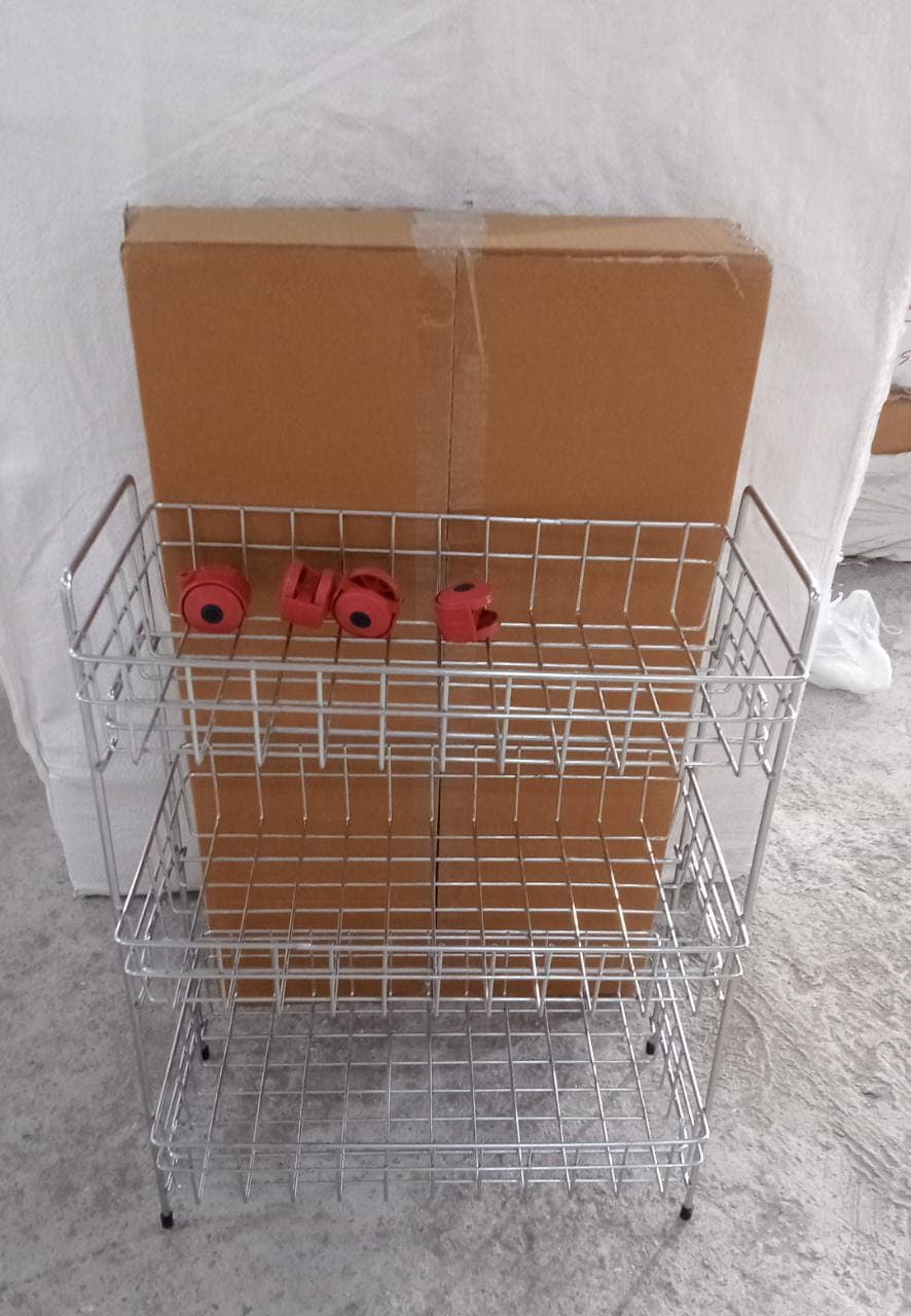 3-Tier Stainless Steel Kitchen Trolley , Fruit & Vegetable Rack thumbnail 6