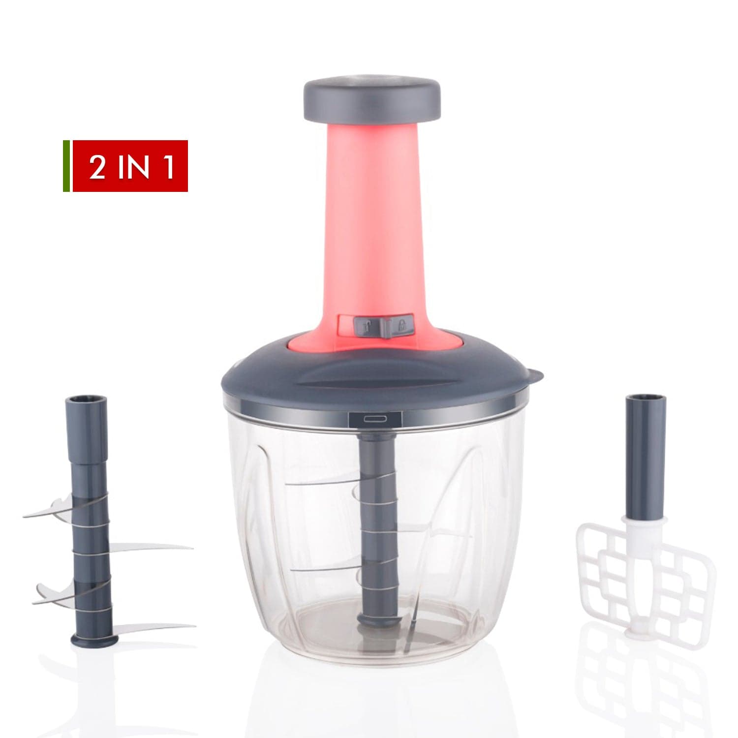 1100 ml 2 in 1 Push up Chopper with affixed with 6 Sharp Blade | Vegetable and Fruit Cutter with Easy Push and chop Button thumbnail 7