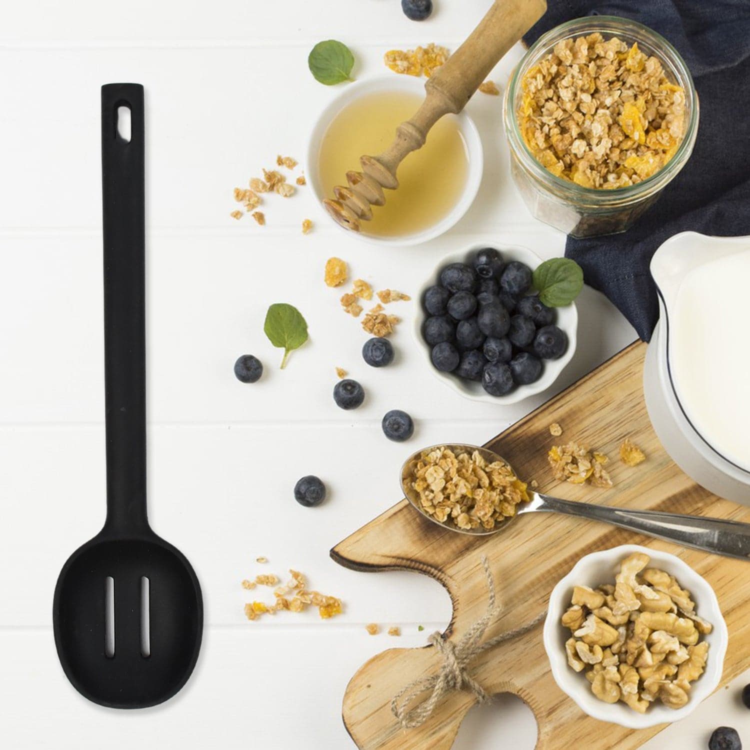 SILICON NON-STICK HEAT RESISTANT KITCHEN ITEM PREMIUM SPOON ( 1PC ) thumbnail 1