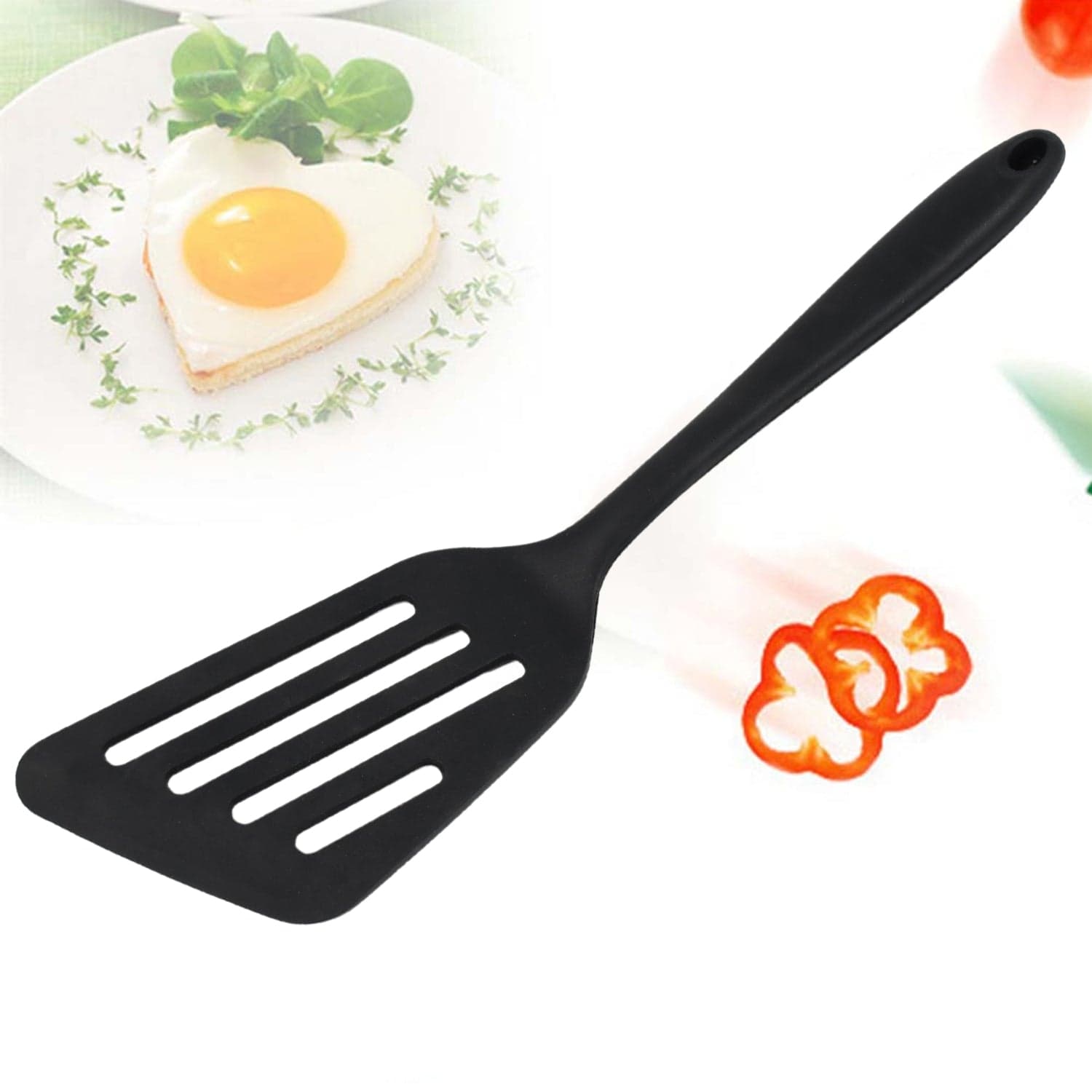 SILICON NON-STICK HEAT RESISTANT KITCHEN TURNER PREMIUM TURNER ( 1PC ) ID-5381 thumbnail 1