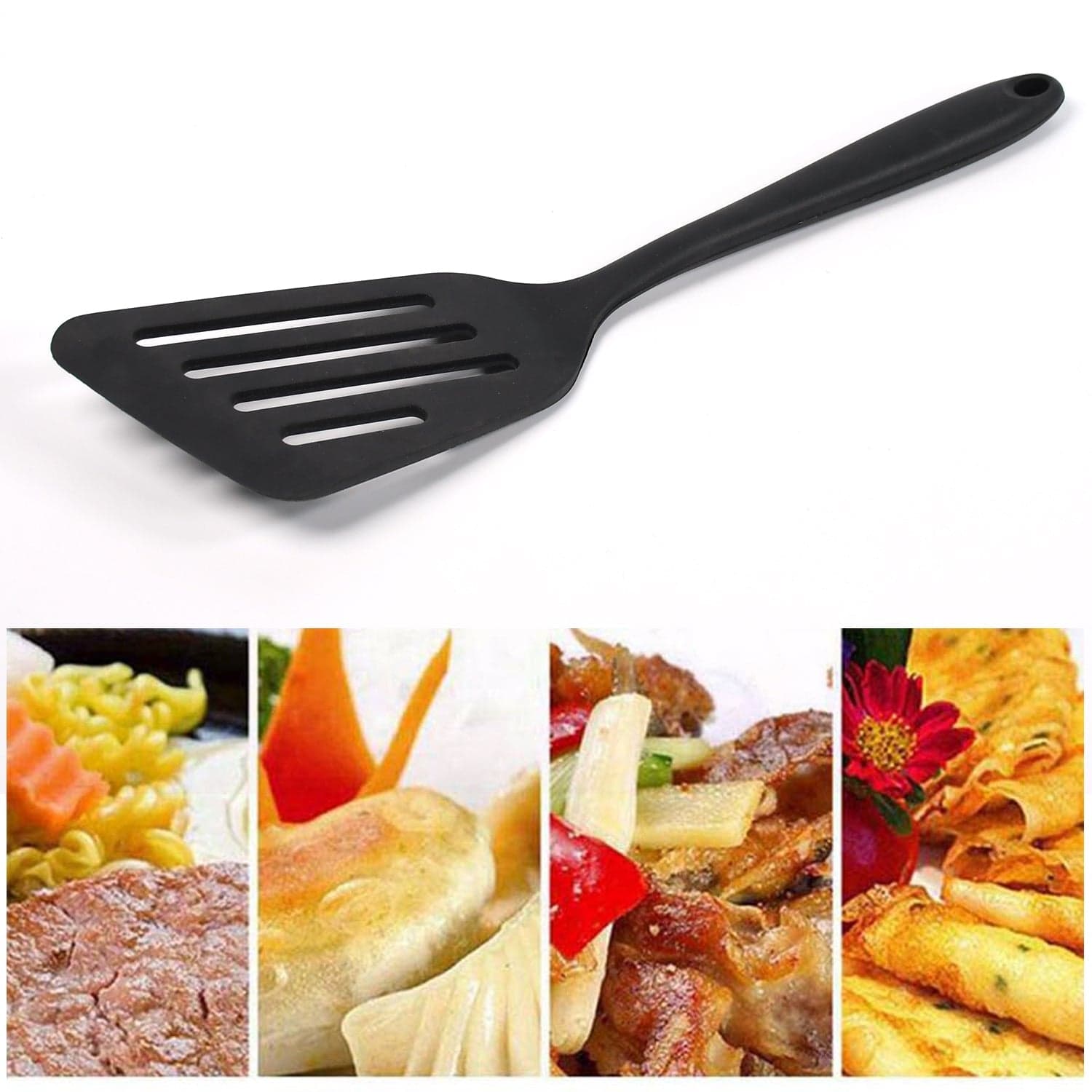 SILICON NON-STICK HEAT RESISTANT KITCHEN TURNER PREMIUM TURNER ( 1PC ) ID-5381 thumbnail 2