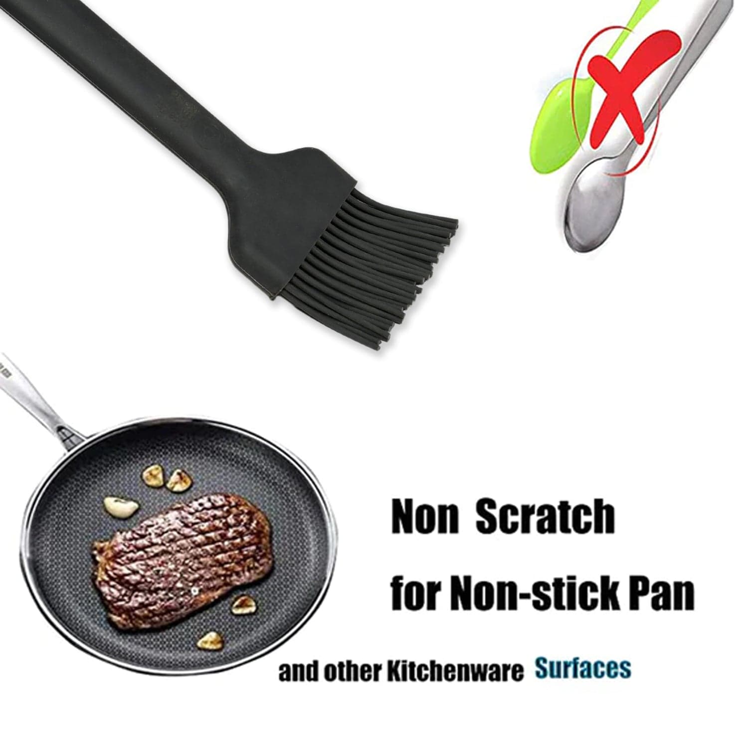 Silicone BBQ Basting & Baking Brush for Cooking, Pastry, Bread & Grill thumbnail 3