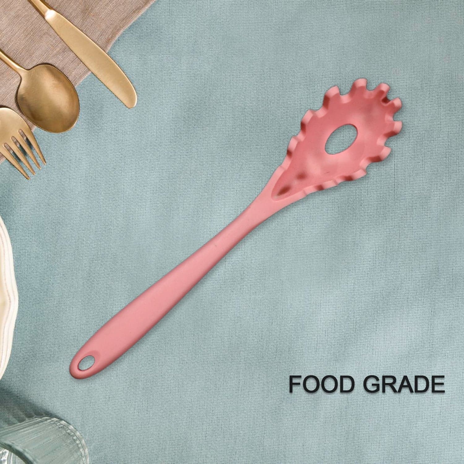 Silicone Pasta Fork Spaghetti Strainer, Non-Slip Heat Resistant thumbnail 3
