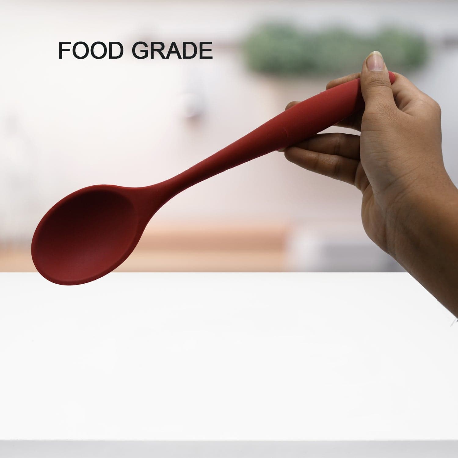 HEAT RESISTANT SILICONE BASTING SPOON NON-STICK SPOON HYGIENIC SOLID COATING COOKWARE KITCHEN TOOLS (27CM) thumbnail 3