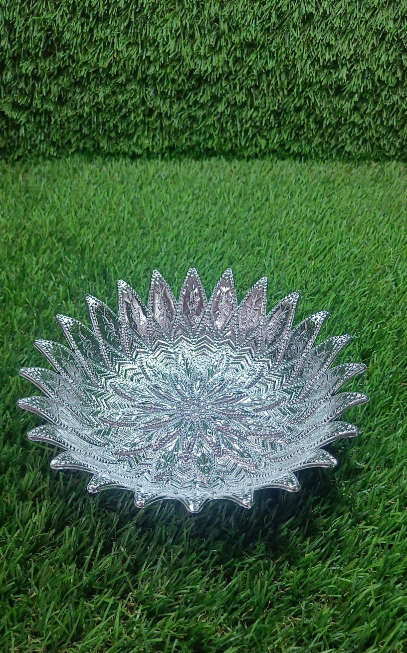 Plastic Silver Finish Serving Tray, Decorative Multipurpose Tray (1 Pc) thumbnail 6