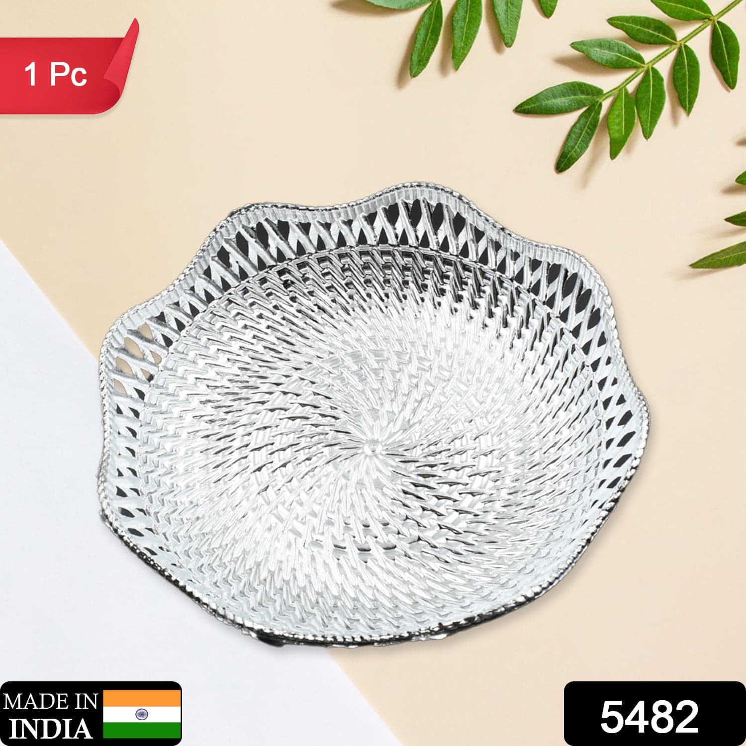 Round Traditional Multipurpose Mukhwas Serving Tray of Decorative Platters (1 Pc) thumbnail 2