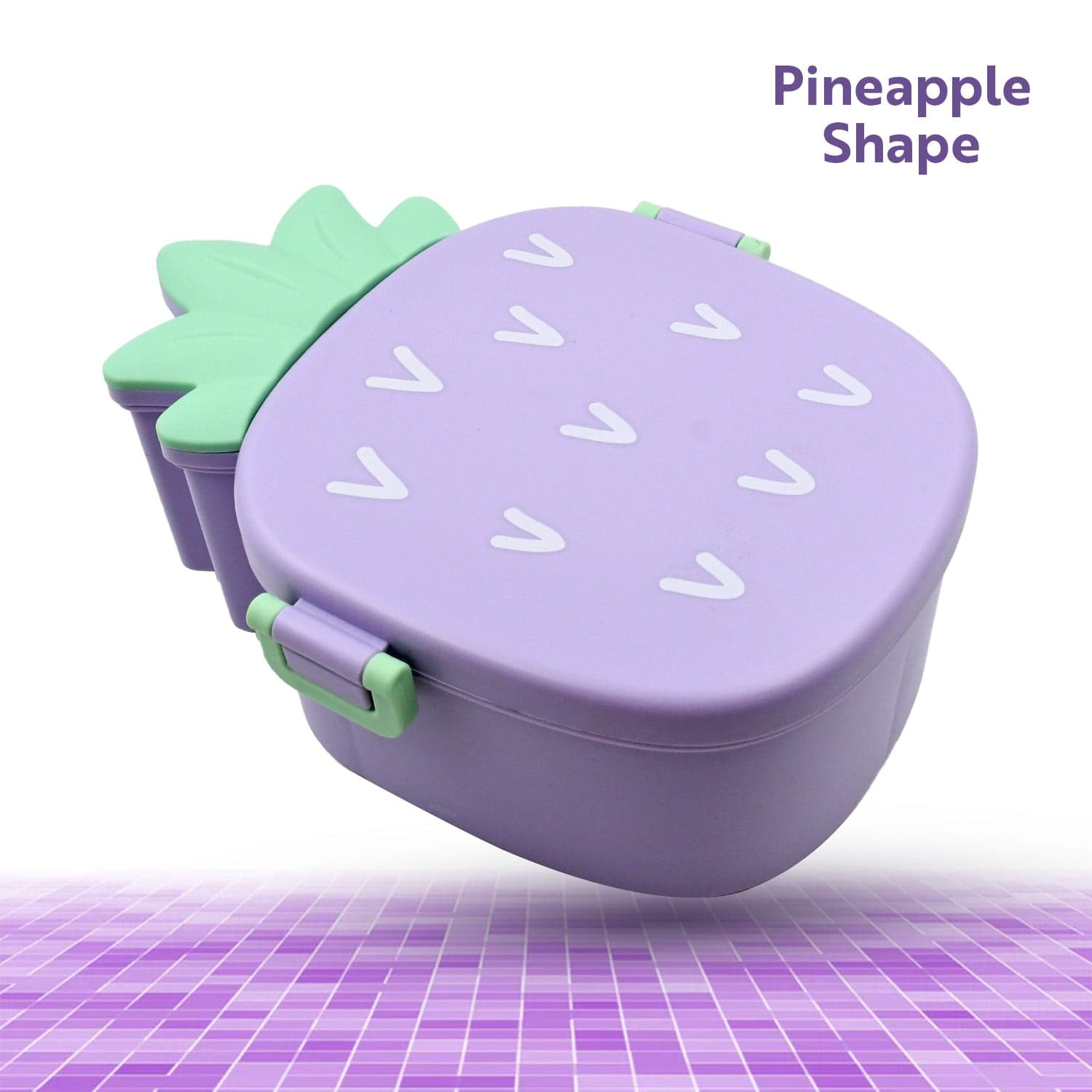 Pineapple Shaped Lunch Box with Compartments Lunch Food Container with Box Portable Lid School & Kids Lunch Box thumbnail 1