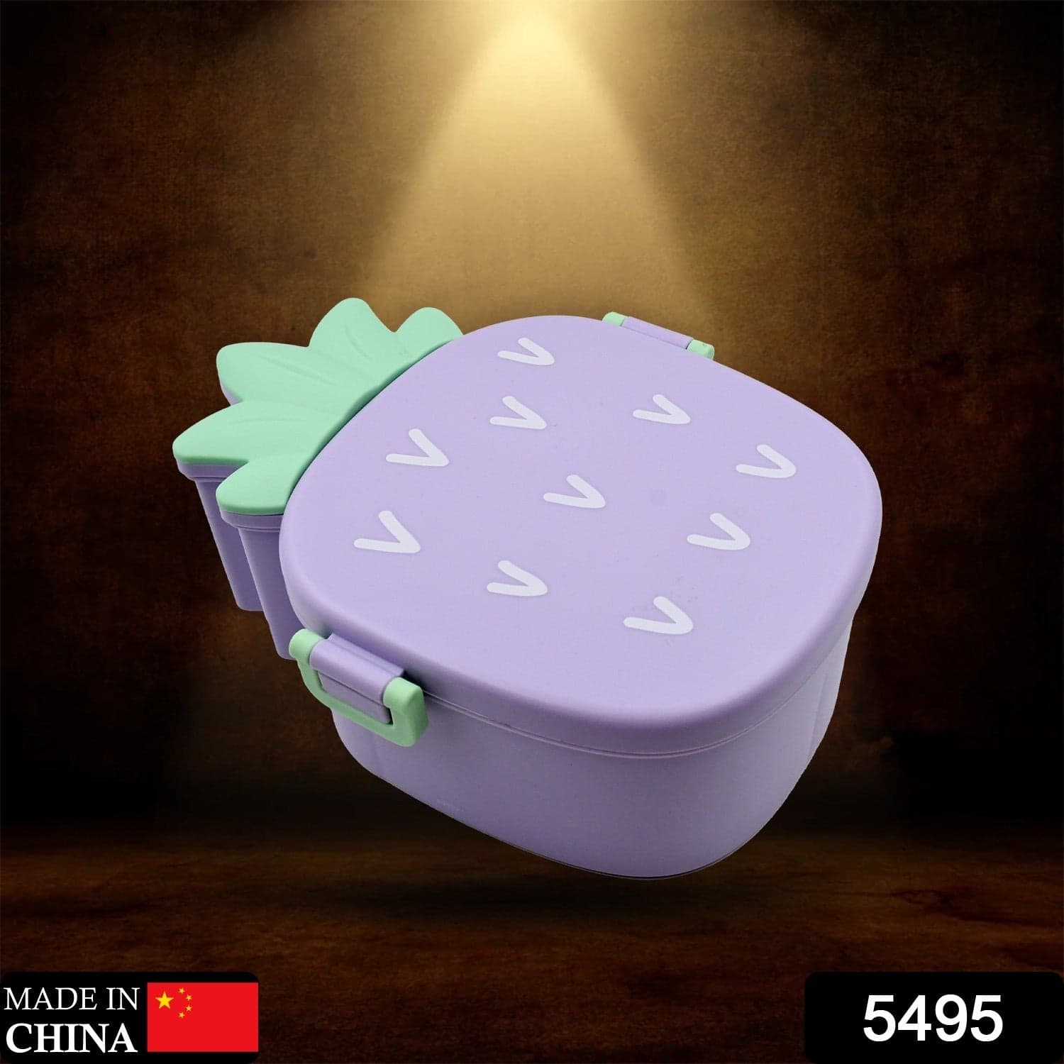 Pineapple Shaped Lunch Box with Compartments Lunch Food Container with Box Portable Lid School & Kids Lunch Box thumbnail 2