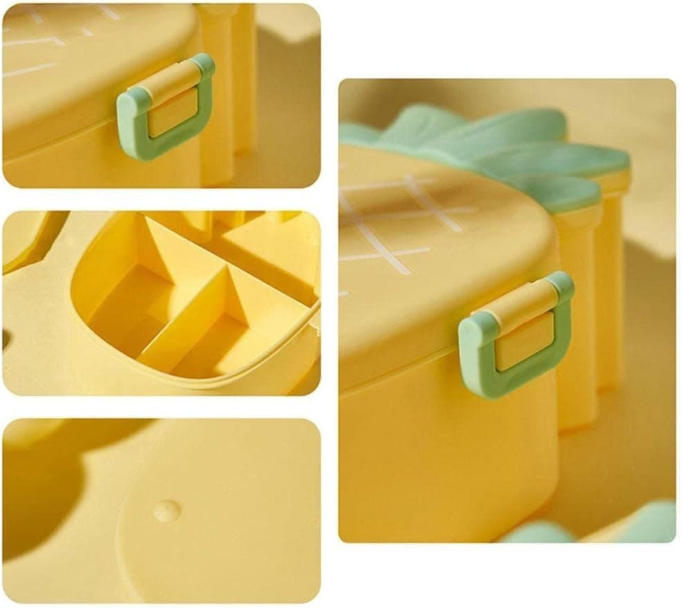 Pineapple Shaped Lunch Box with Compartments Lunch Food Container with Box Portable Lid School & Kids Lunch Box thumbnail 4