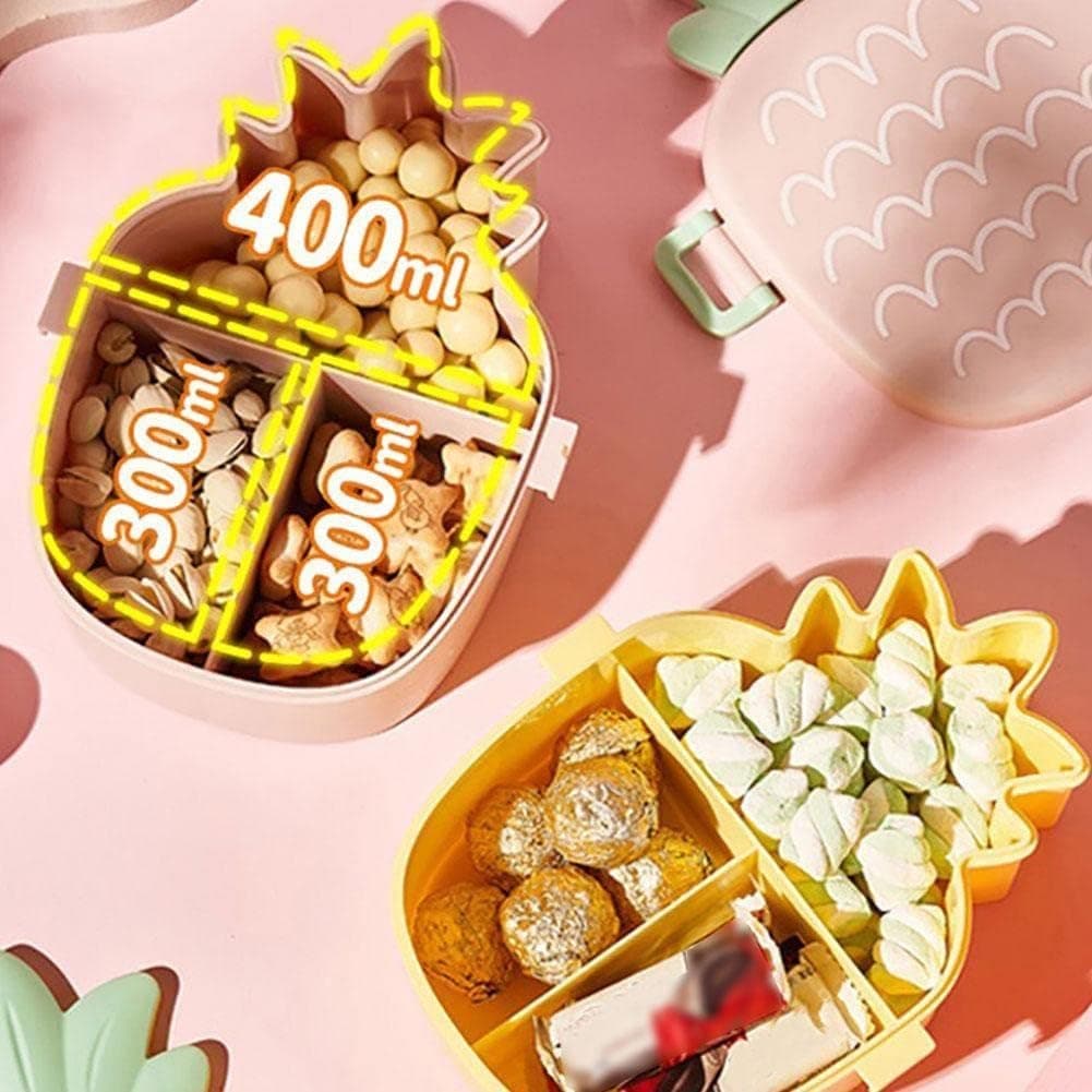 Pineapple Shaped Lunch Box with Compartments Lunch Food Container with Box Portable Lid School & Kids Lunch Box thumbnail 8